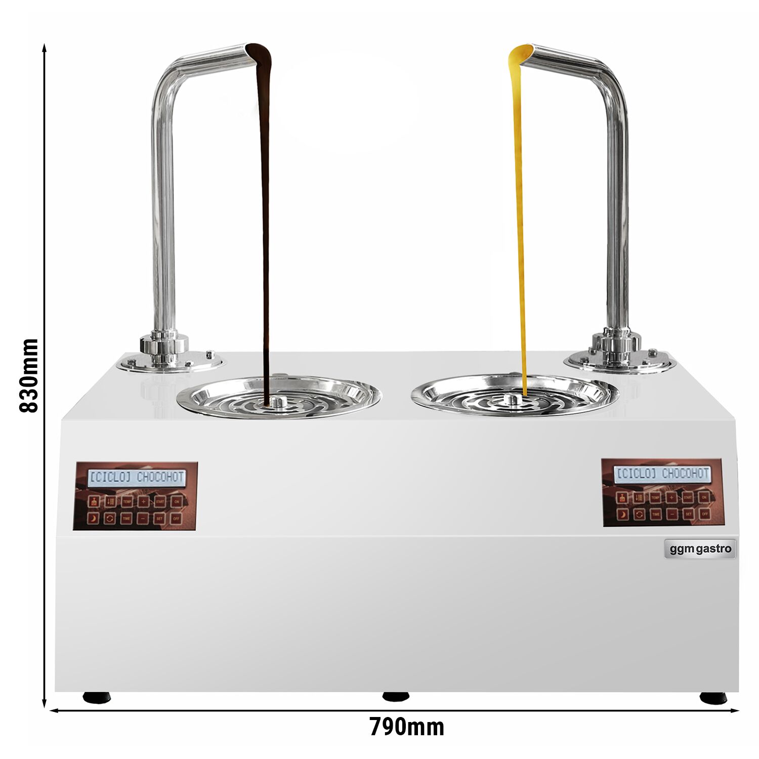 Distributeur de chocolat chaud professionnel - 2x 5,5kg - 1,9kW - avec 2 robinets de service