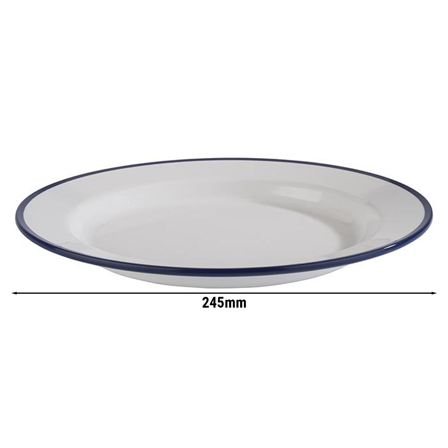 (6 pièces) ENAMEL LOOK - Assiette - Mélamine - Ø 245 mm, H : 25 mm