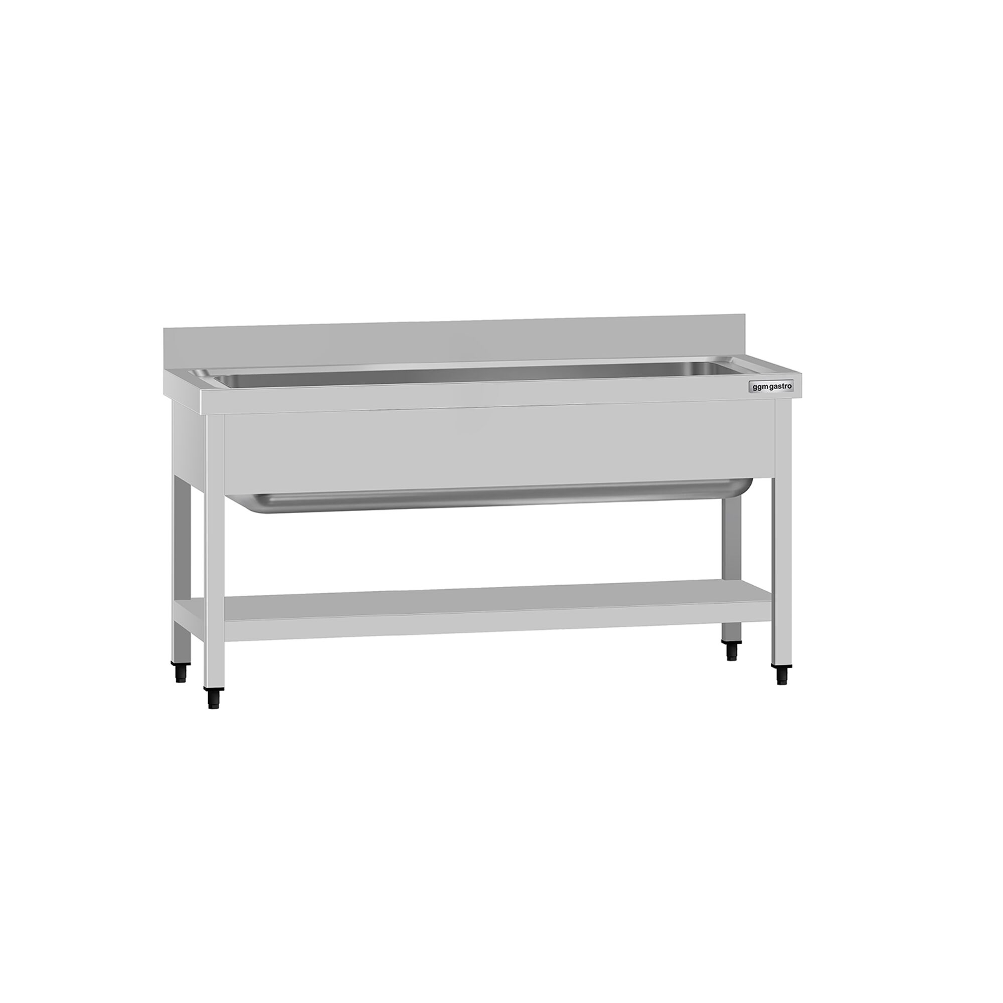 Plonge à marmites en inox ECO - 1400x700mm - avec étagère basse & 1 bac