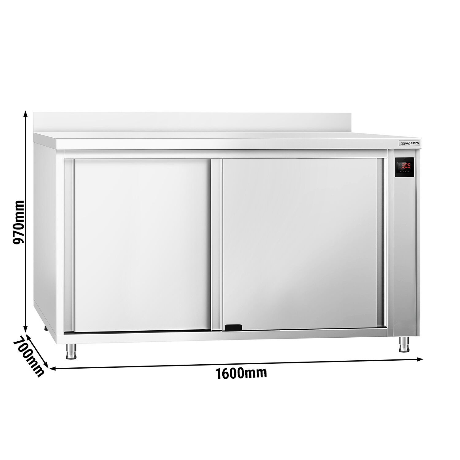 Armoire chauffante professionnelle - 2kW - 1 étagères - 1600x700x970mm