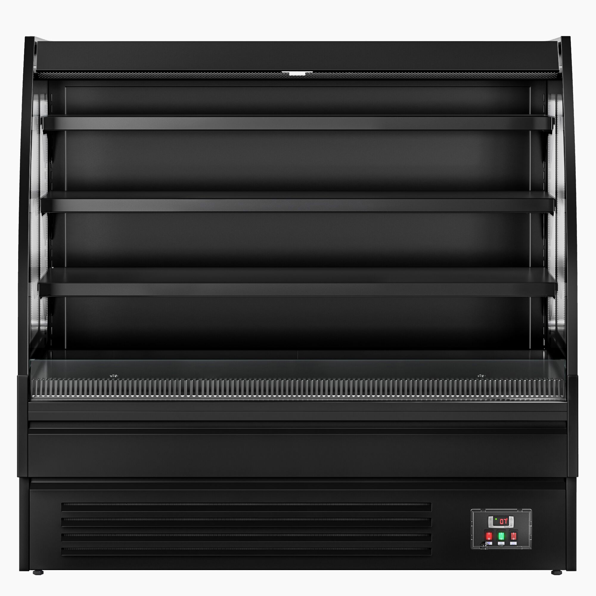 Vitrine murale réfrigérée - Libre-service - 1500mm - 480L - avec 3 étagères - arrière fermé - Noir