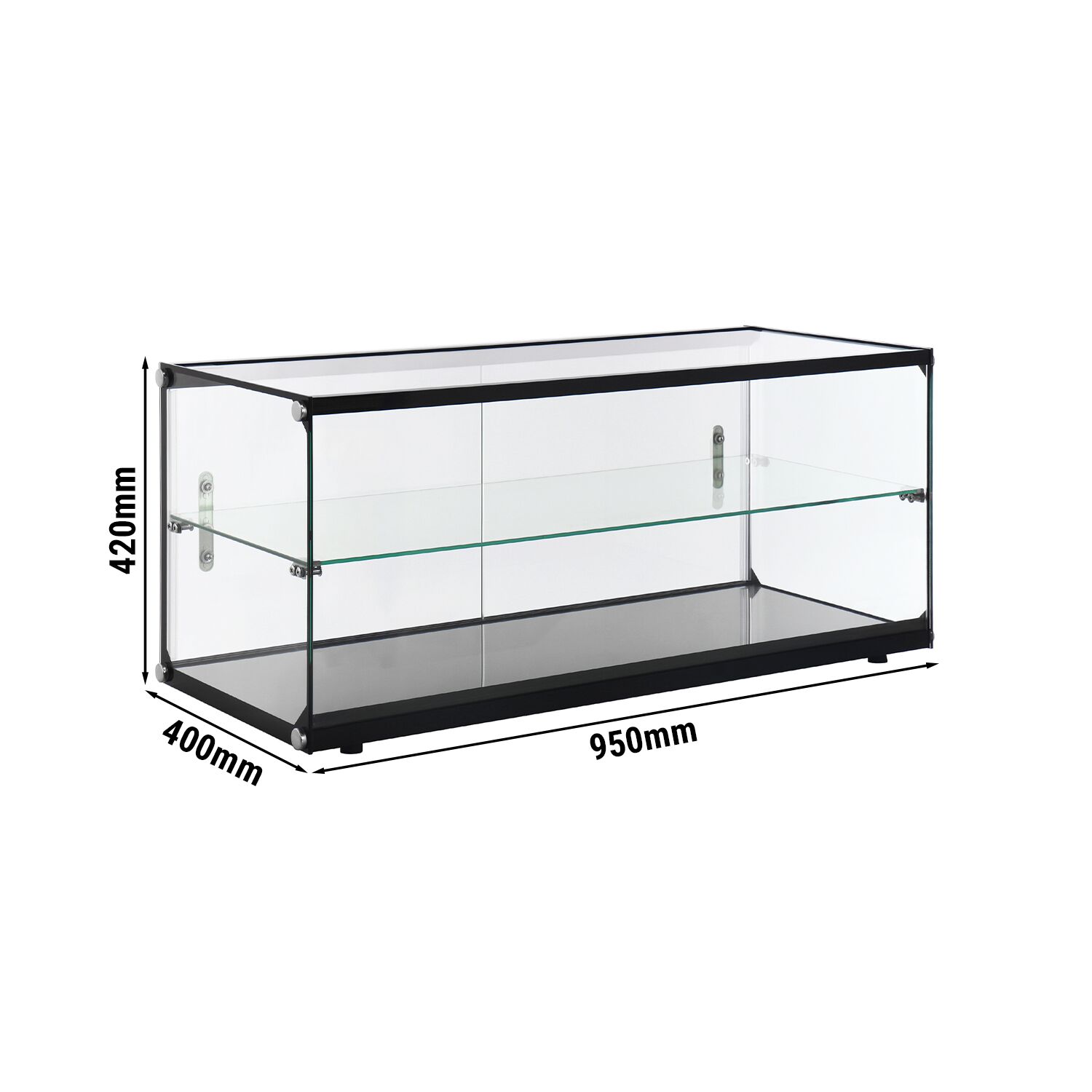 Vitrine de comptoir en verre trempé - 950x420mm