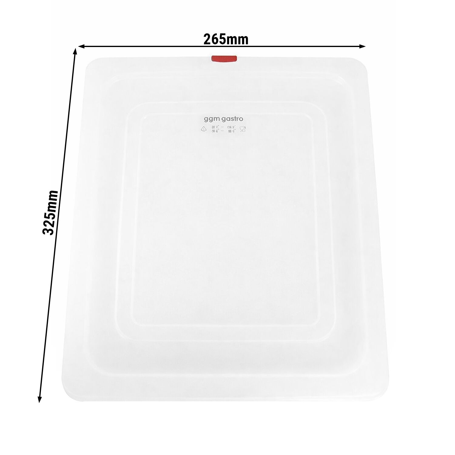 (6 pièces) Couvercle GN en Polypropylène 1/2 - Transparent - 325 x 265 mm - Hauteur: 16 mm