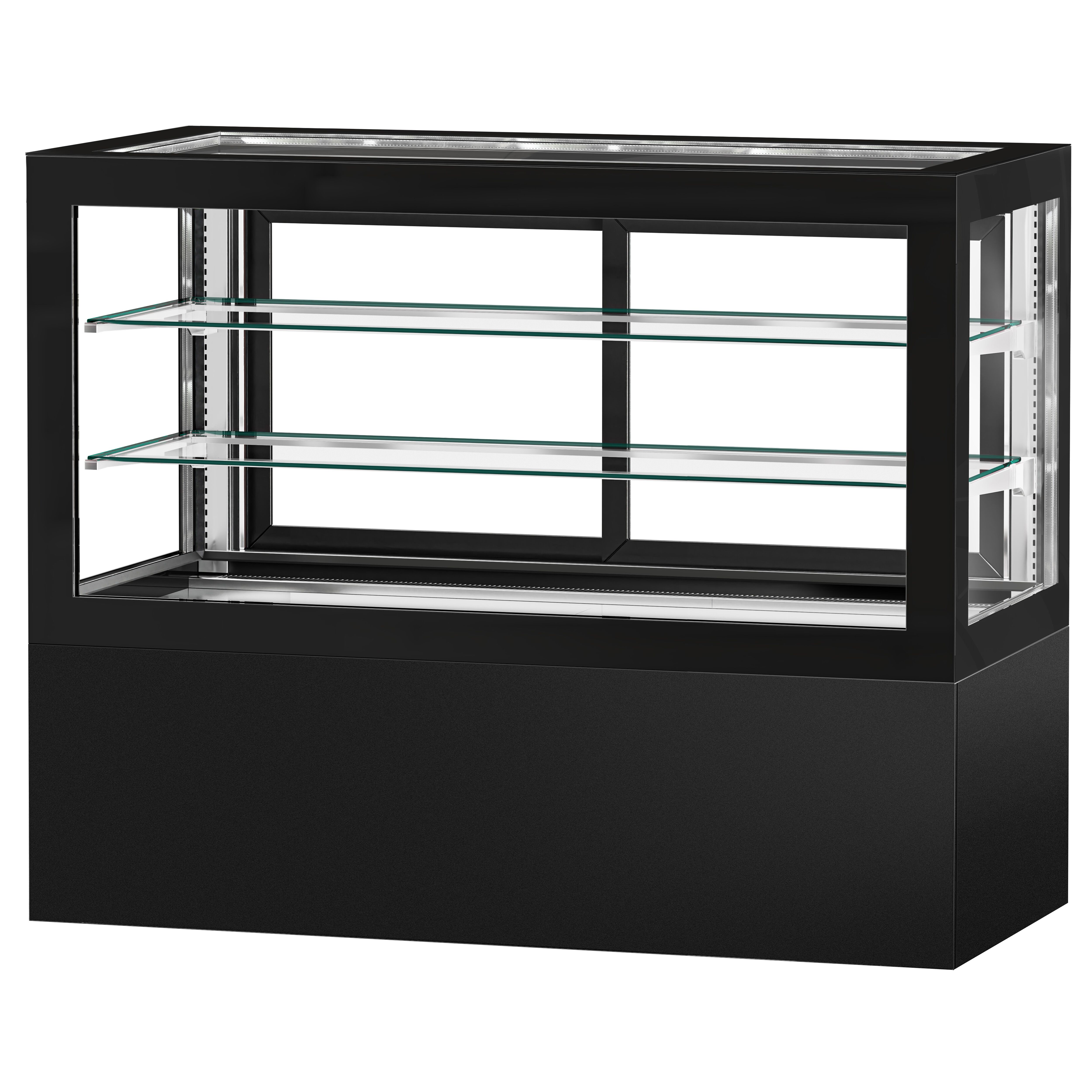 Vitrine de comptoir réfrigérée - 780L - 1610mm - Double vitrage - portes coulissantes vitrées arrière - Noir
