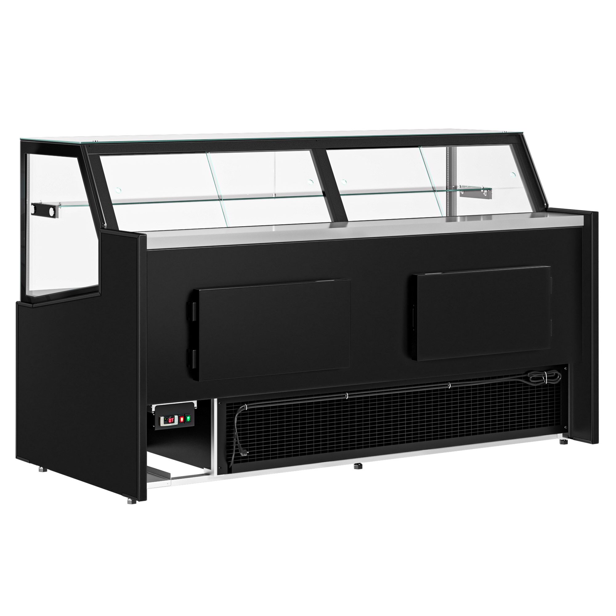 Comptoir vitrine réfrigérée - 1955x910mm - +0/+5°C - 254L - 1 étagère - Double vitrage