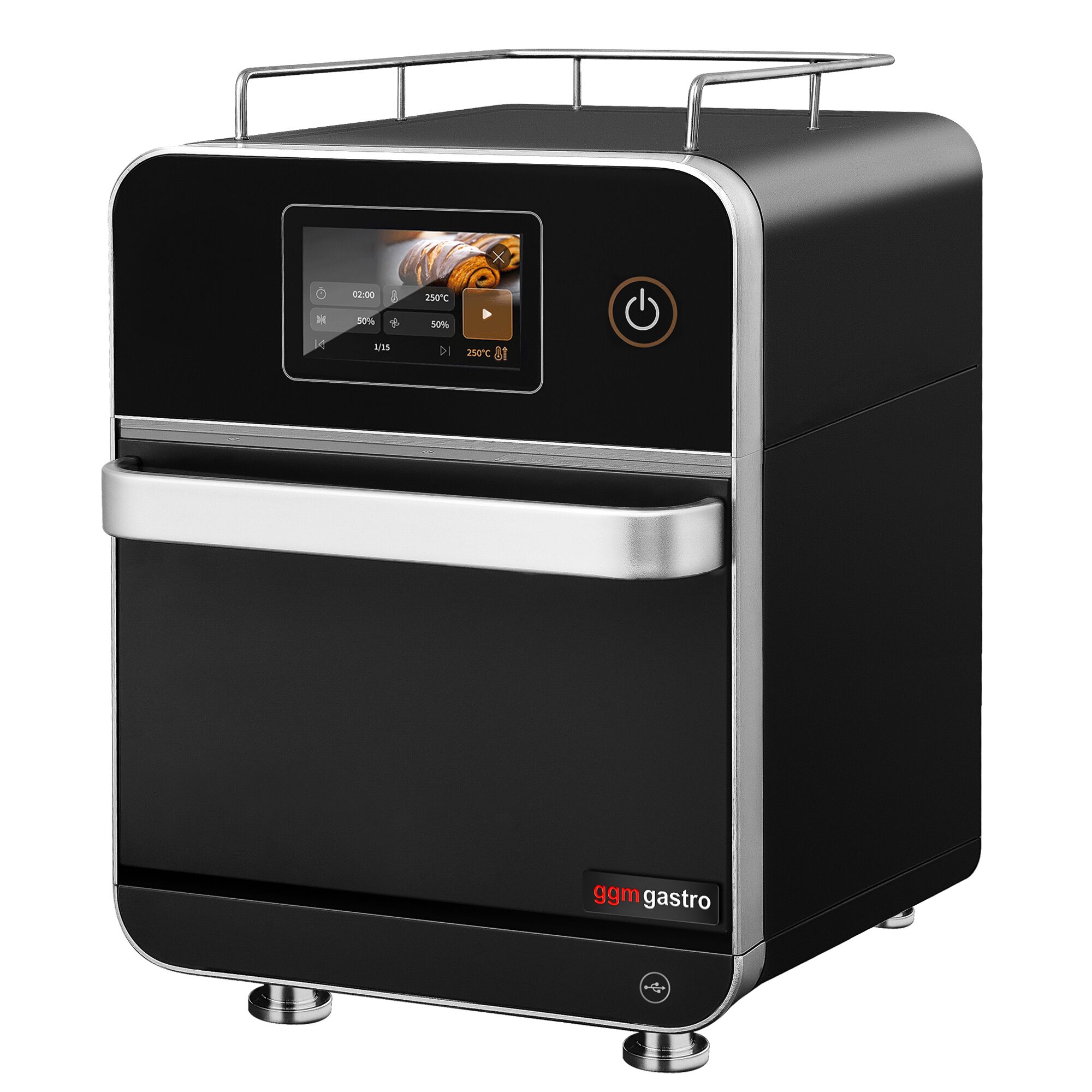 Speedofen - 3,5 kW - Schwarz - mit Heißluft & Mikrowellenfunktion - 18 Liter - 7-Zoll-Touchscreen