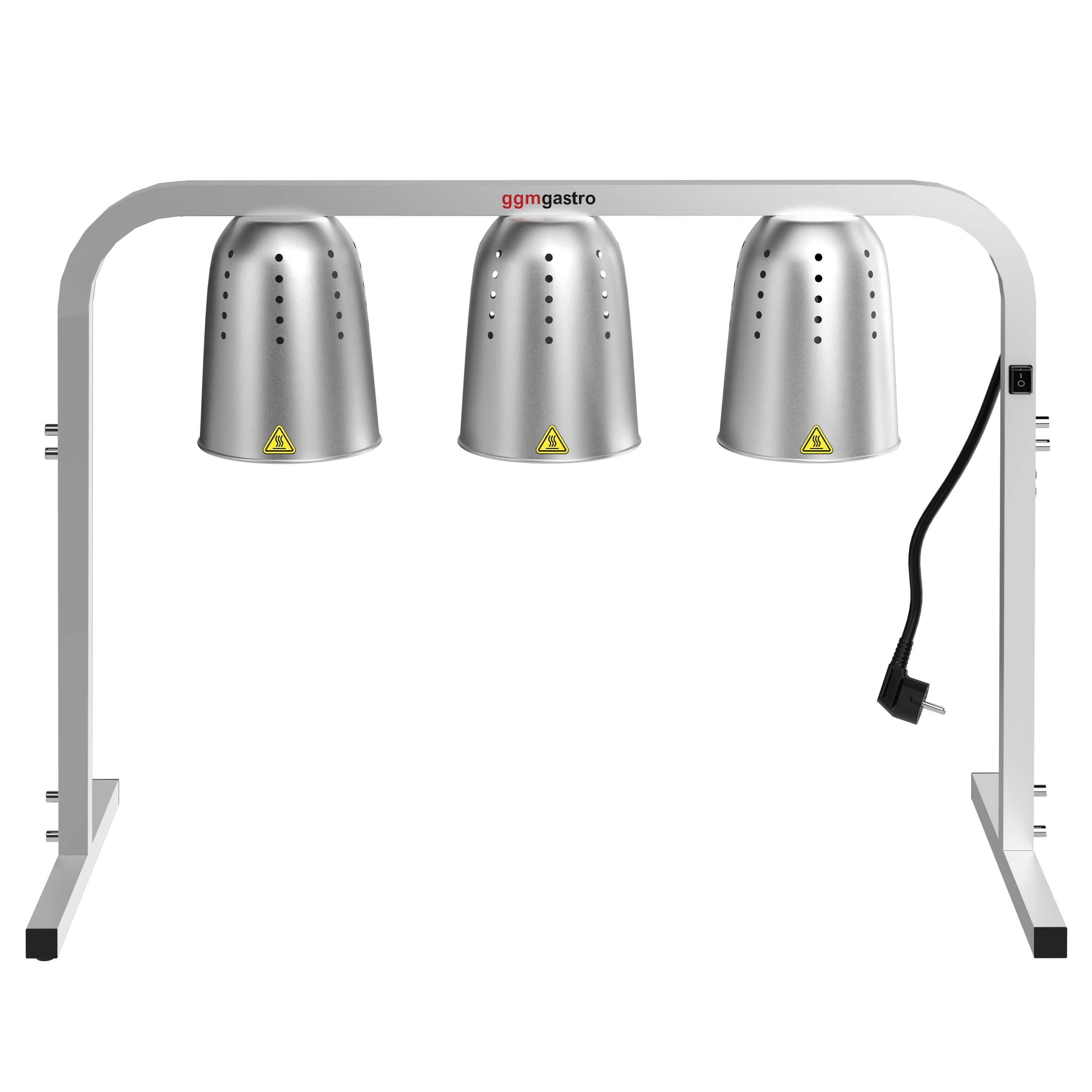 Värmebrygga infraröd med 3 värmelampor - 750 W - kantig - höjdjusterbar - aluminium