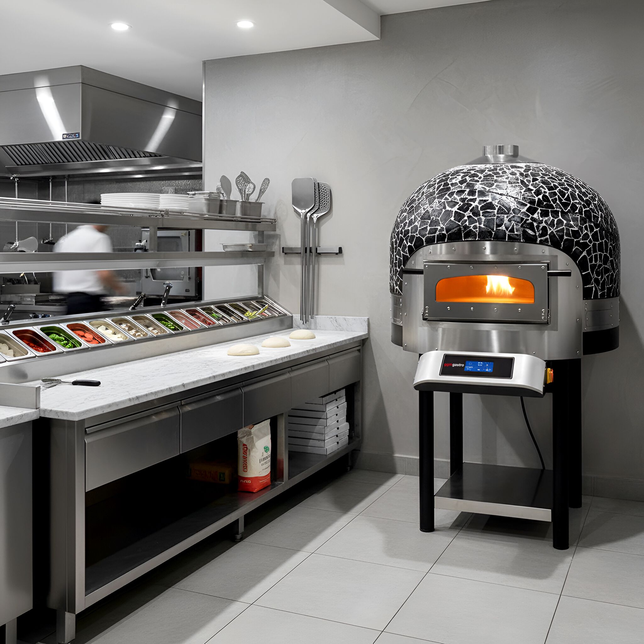 Elektromos pizzakemence - 6x Ø 30 cm - max. 400 °C - érintőkijelzős