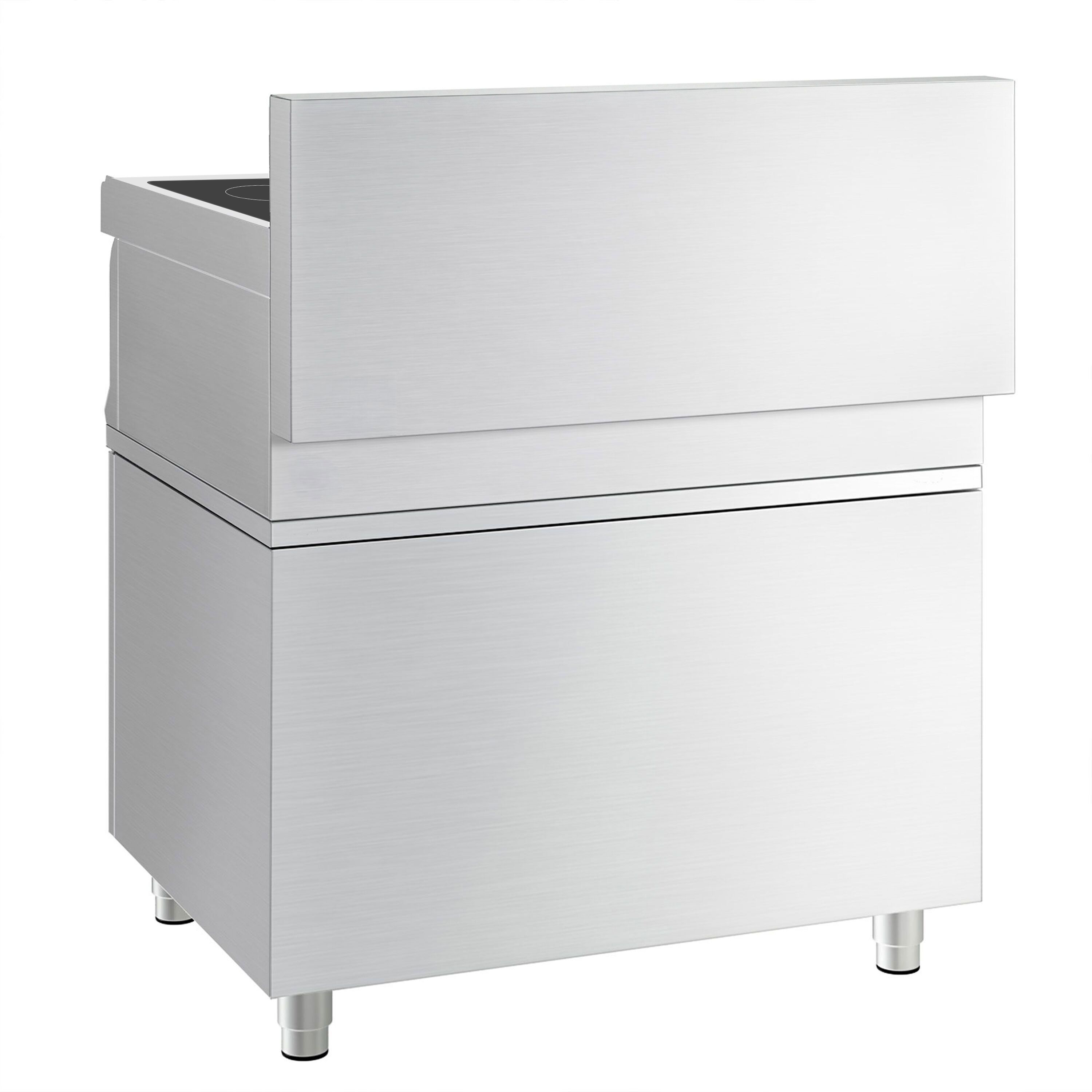 Cuisinière à induction - 14 kW - 4 plaques de cuisson - incl. meuble bas avec 2 portes