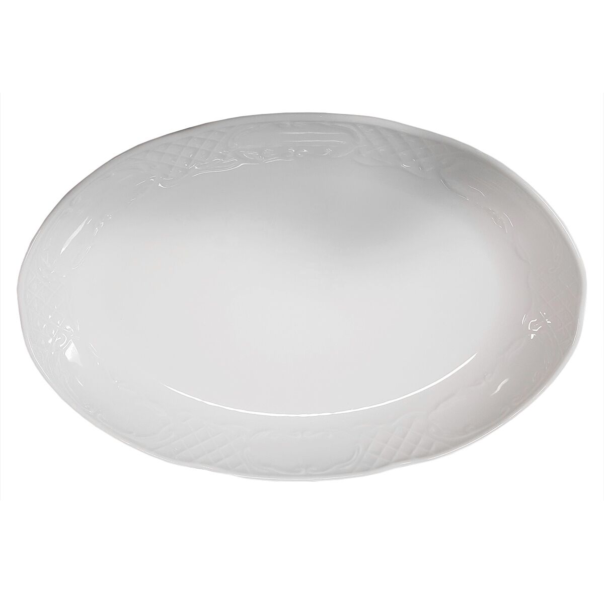 (6 Stück) CLASSICO - Platte/ Teller - oval - Länge: 360mm - Weiß