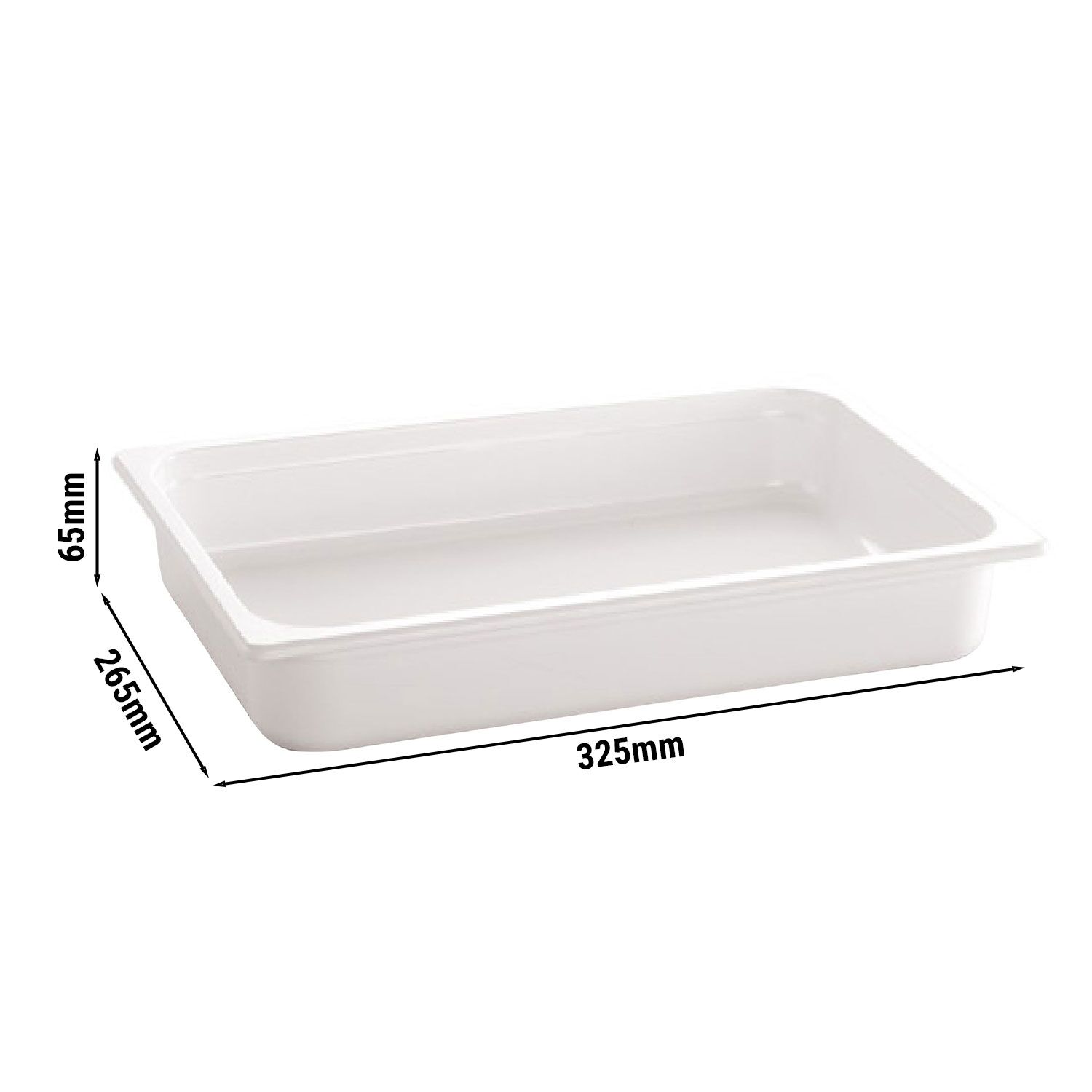 (6 pièces) Bac en mélamine GN 1/2 - ECOLINE - 3,4 litres - Hauteur : 65 mm