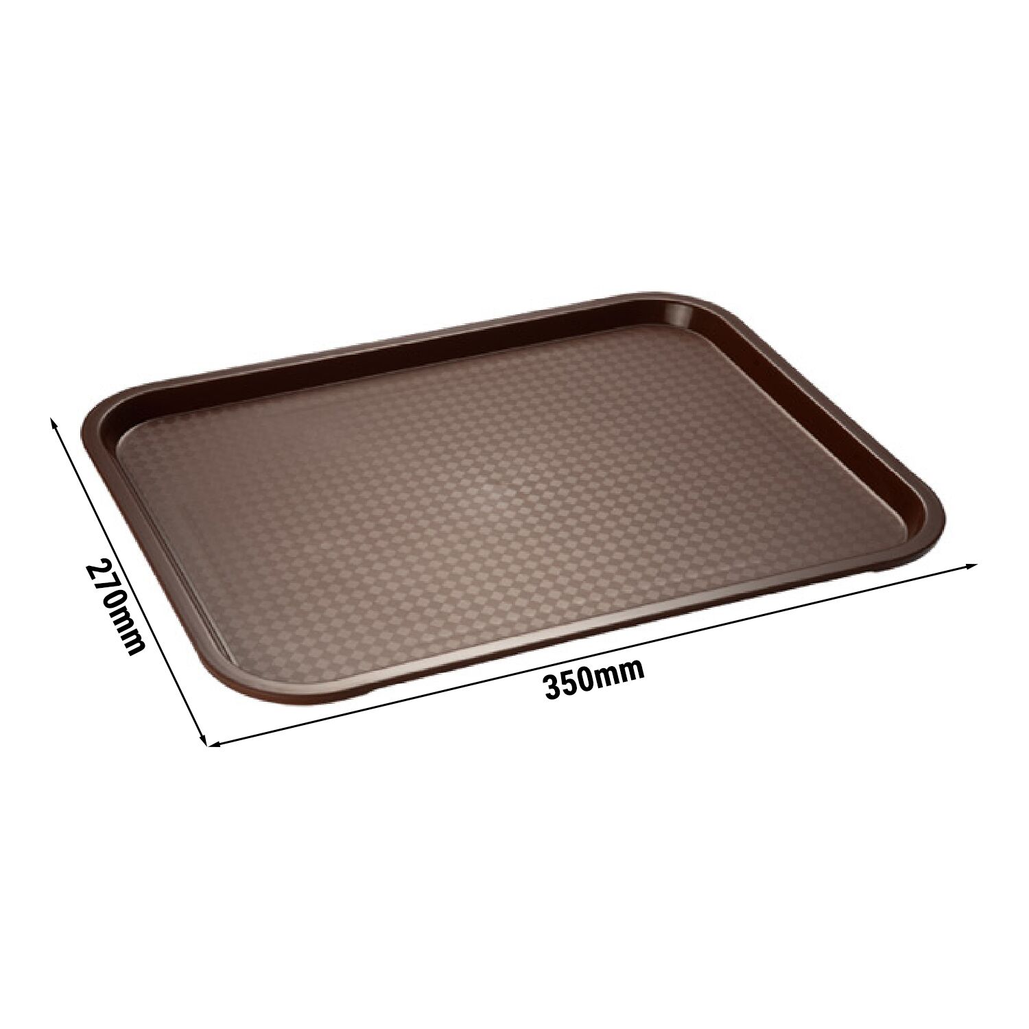 (6 pièces) Plateau FAST FOOD – polypropylène – 350×270 mm – Marron