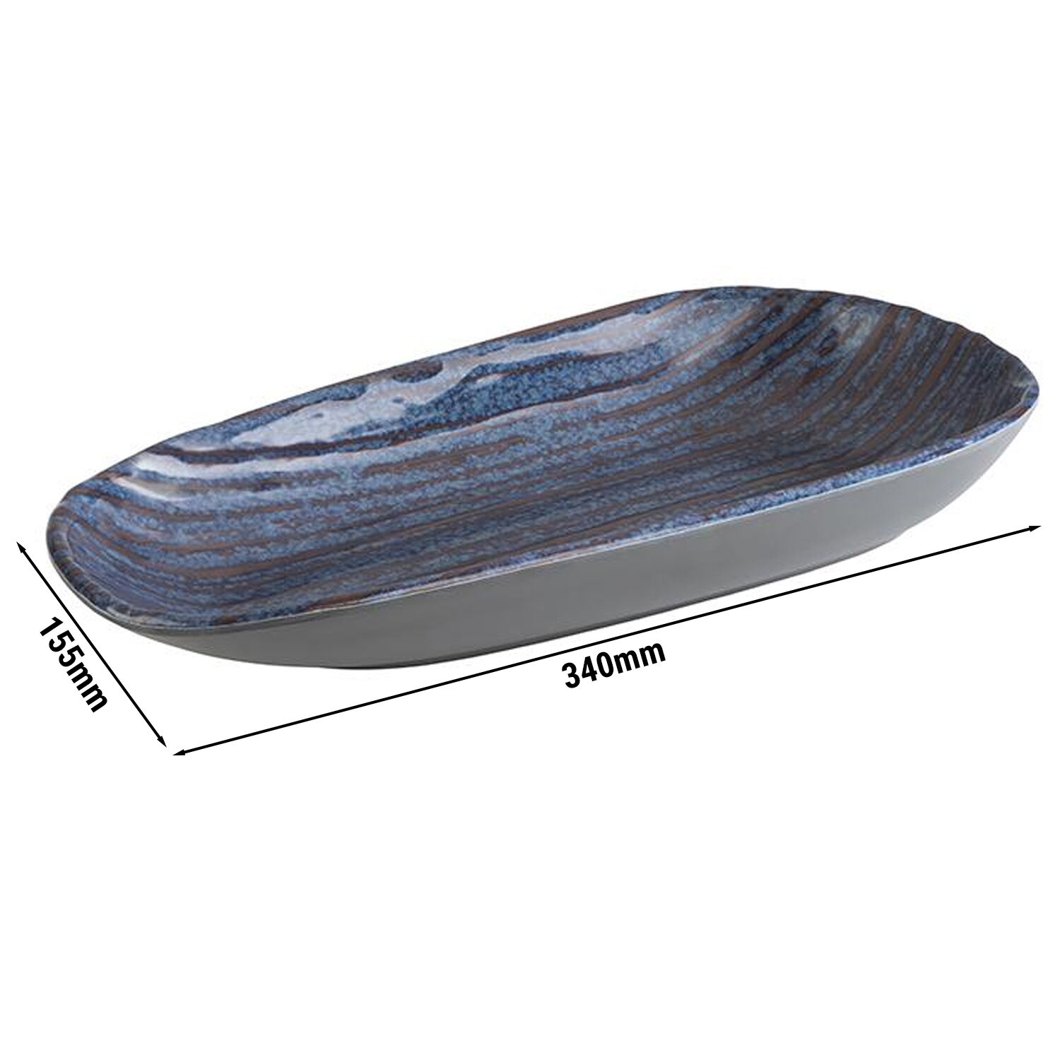 (6 pièces) LOOPS - Assiette - Creuse - Mélamine - Ovale - 340x155 mm