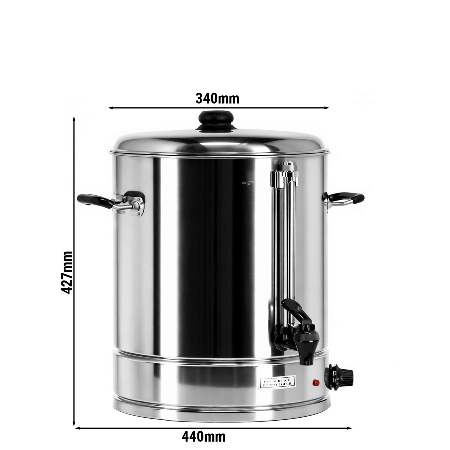 Vattenkokare och glöggvärmare - 21 l - 3 kW - rostfritt stål - med tappkran - justerbar termostat