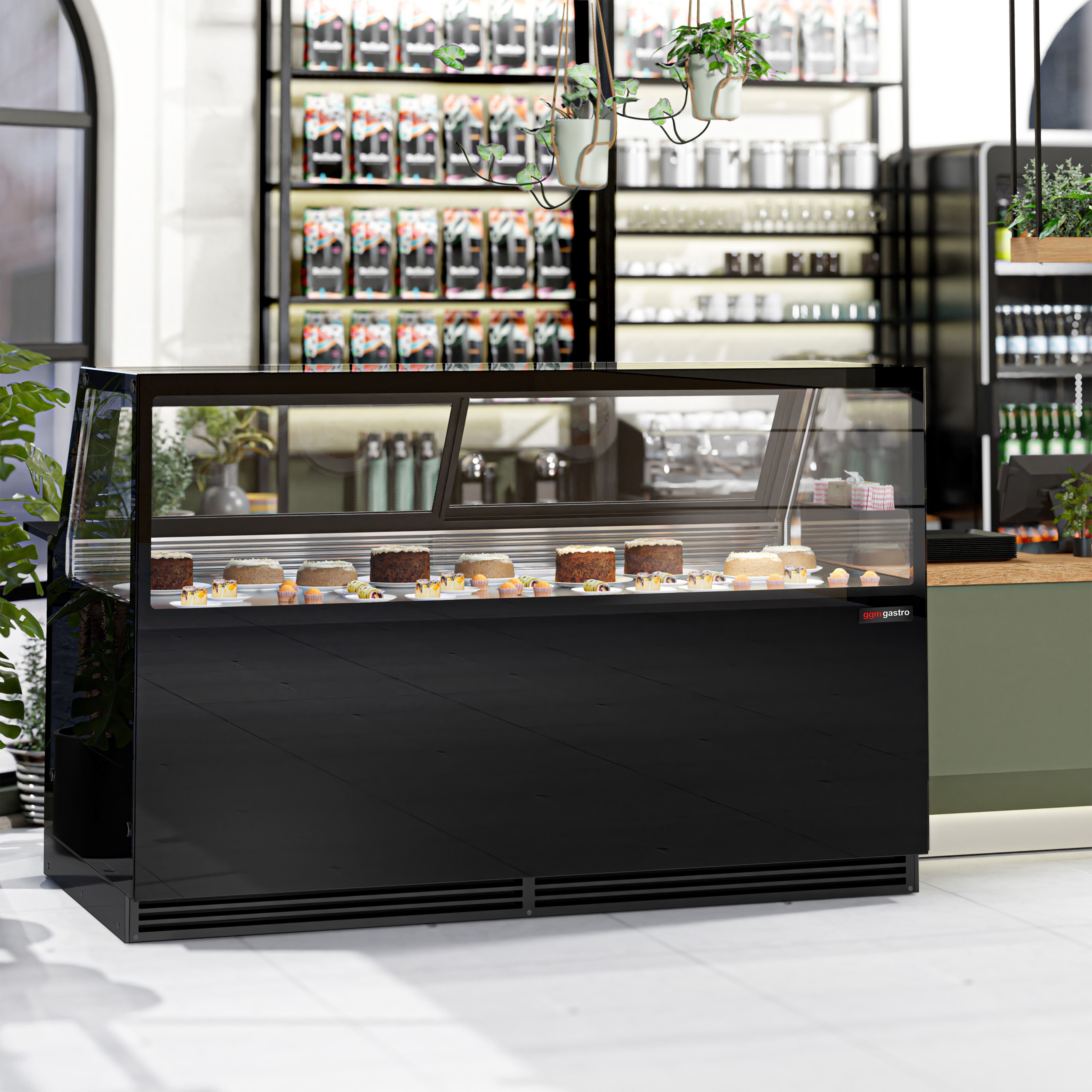 Comptoir vitrine réfrigérée KAISA - 2000x1048mm - +2/+8°C - Double vitrage - Éclairage LED