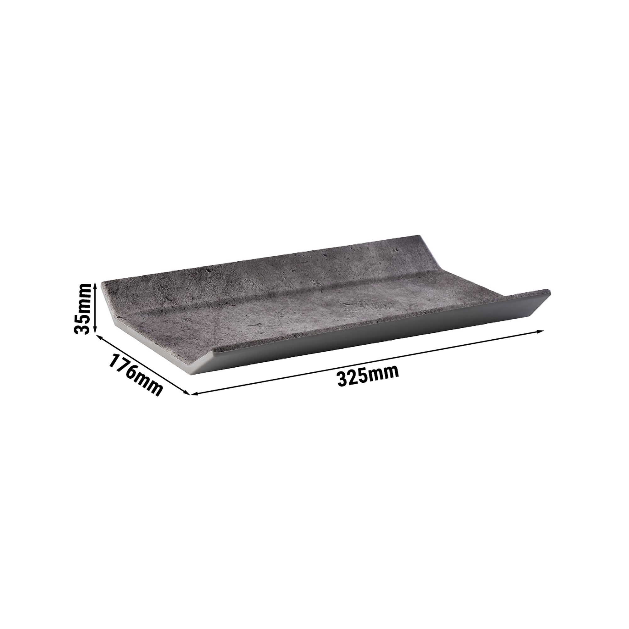 (6 pièces) Plateau GN 1/3 – ELEMENT – Mélamine – Hauteur : 35 mm – Gris