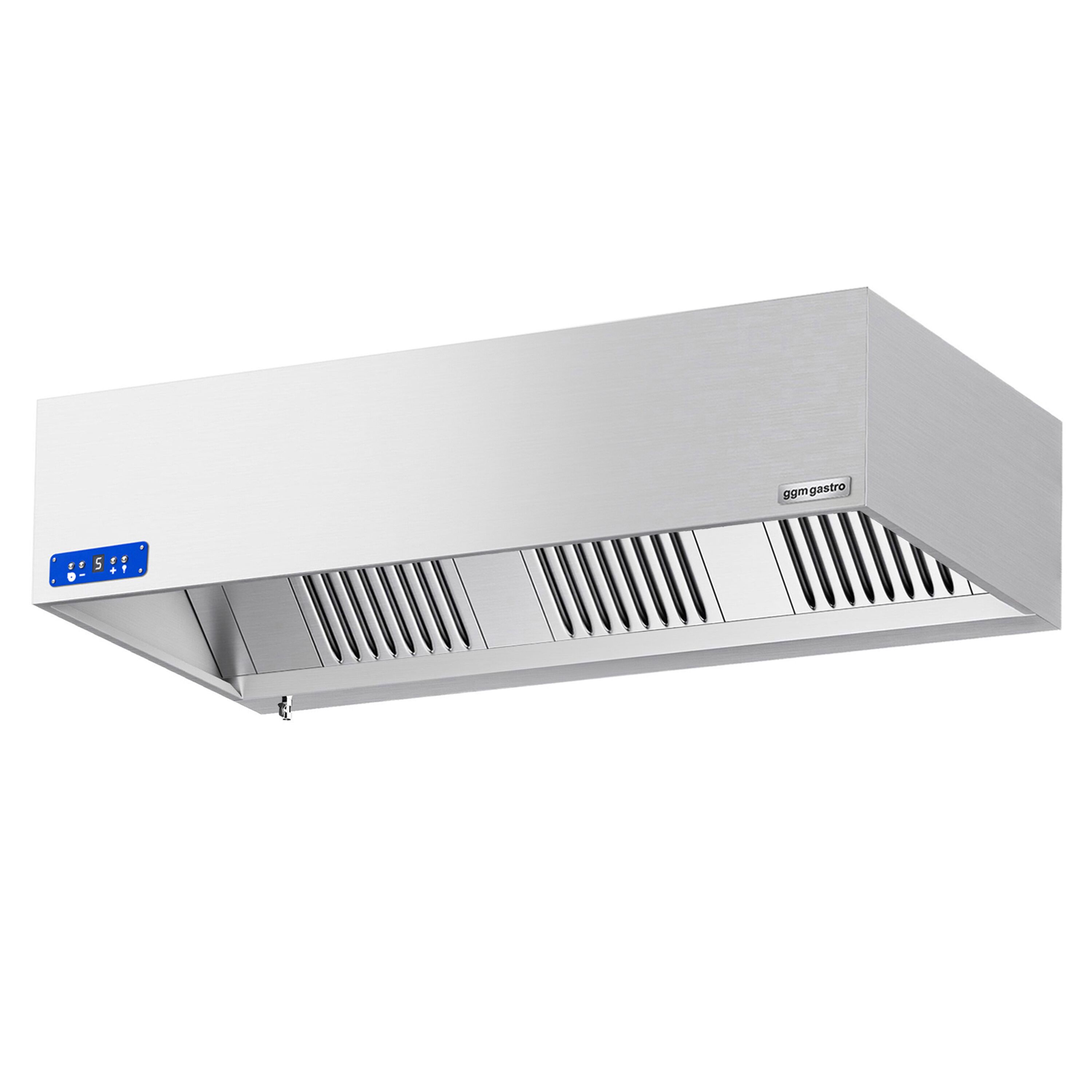 Commercial Wall-Mounted Extractor Hood  with Motor - 1800mm - with Speed Controller, Baffle Filters & Lighting