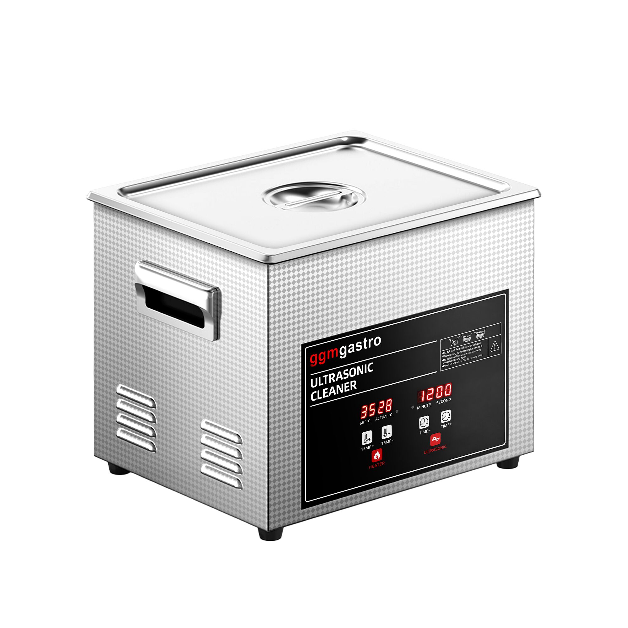Nettoyeur à Ultrasons - 10 Litres - 240 Watt Puissance Ultrasonique - avec Robinet de Vidange