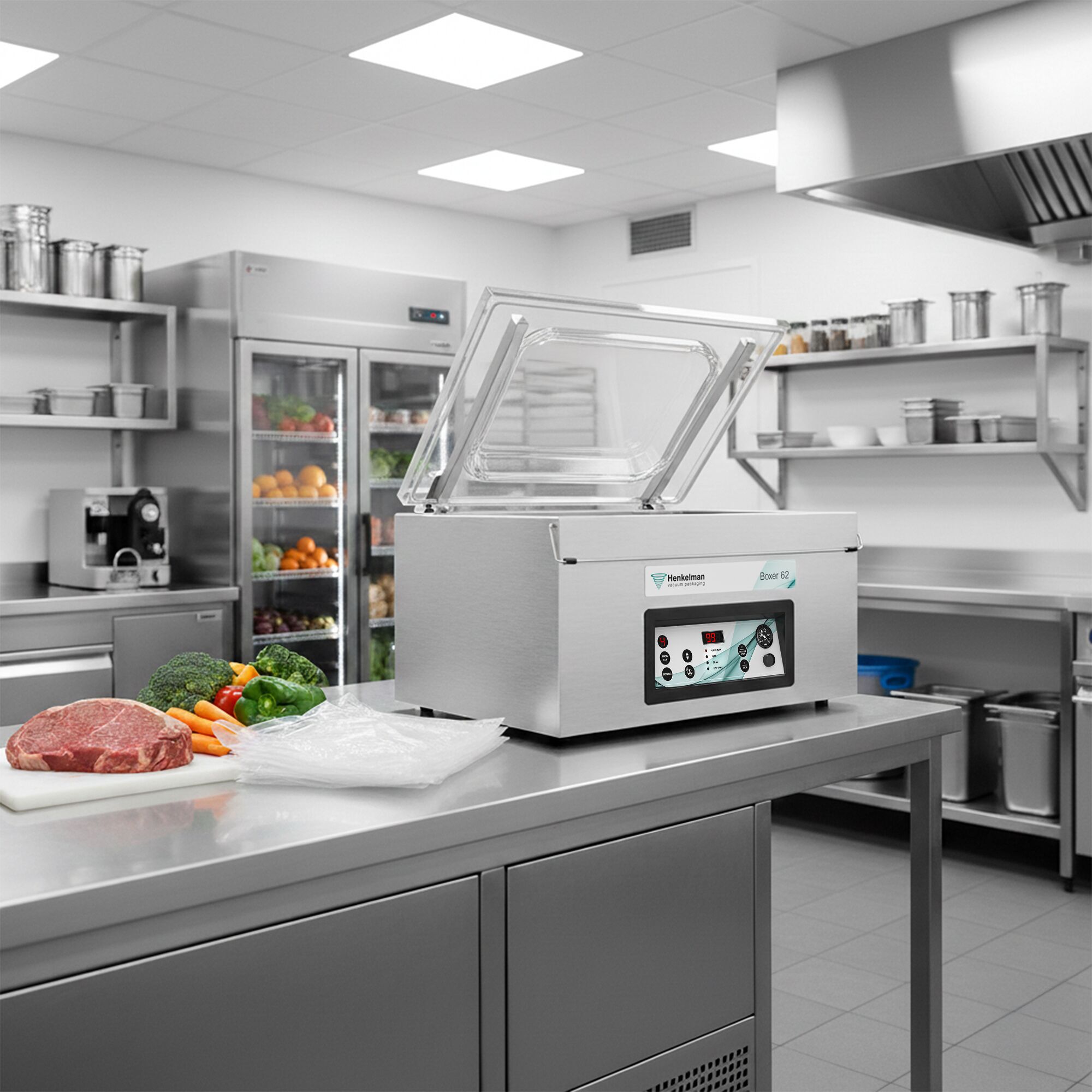 HENKELMAN | Boxer 62 – Machine sous vide à cloche – 21 m³/h – 600 watts – numérique