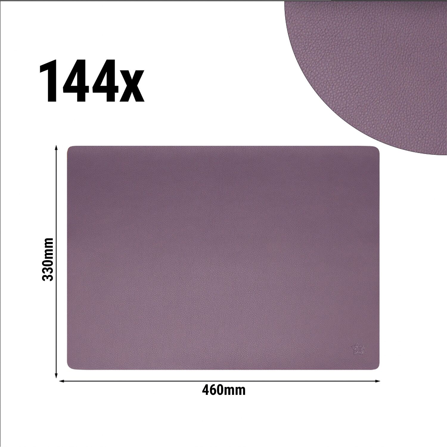 (144 pcs) Set de table simili cuir James - Réutilisable - 33x46cm - Aubergine