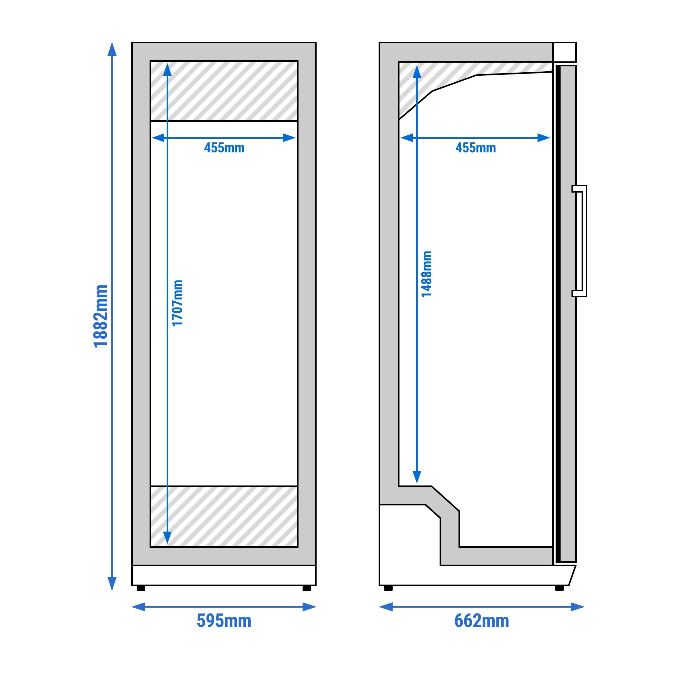 Réfrigérateur de stockage ECO – 400 litres – avec 1 porte – intérieur de la porte en plastique – Noir