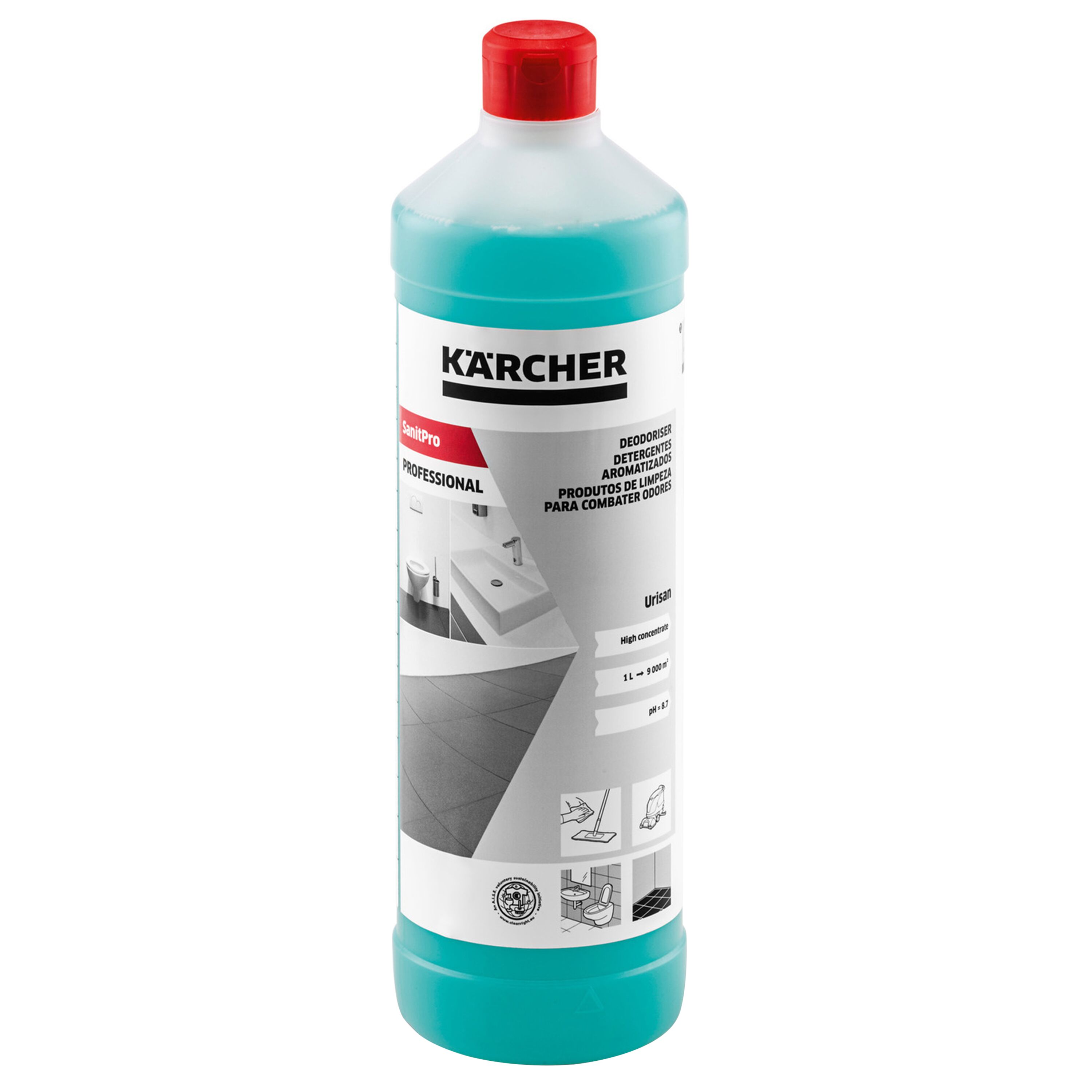 (12 pièces) Kärcher | SanitPro Nettoyant anti-odeur Urisan - 1 litre