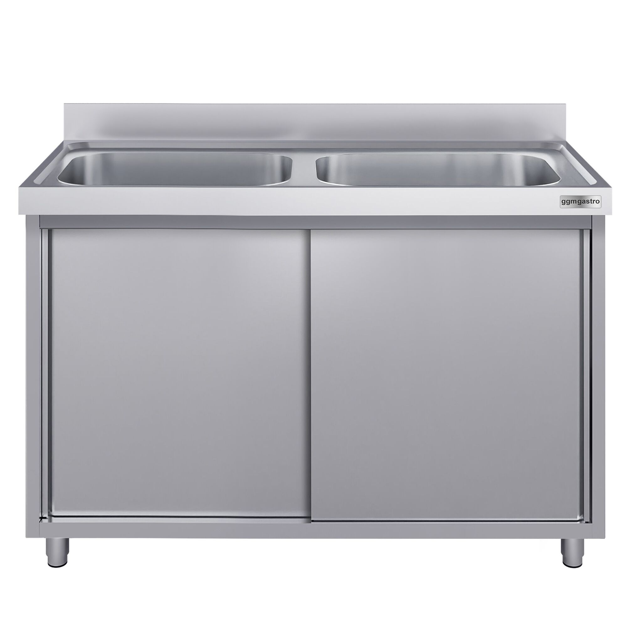 Meuble évier ECO - 1600 x 700 mm - avec 2 bacs au centre