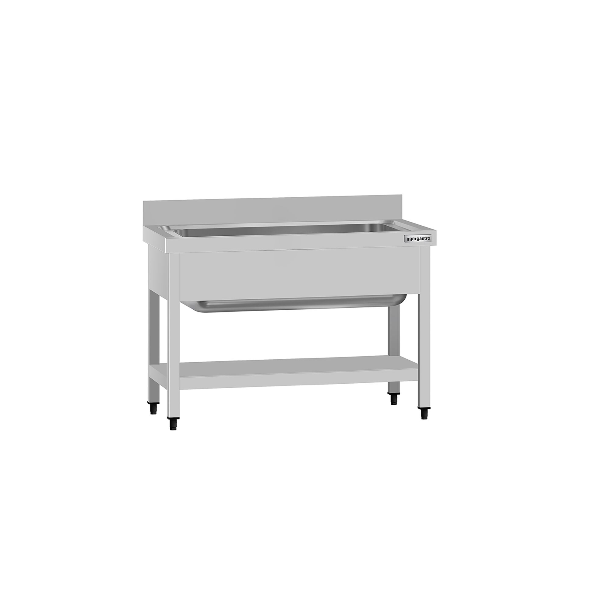Plonge à marmites en inox ECO - 1000x700mm - avec étagère basse & 1 bac