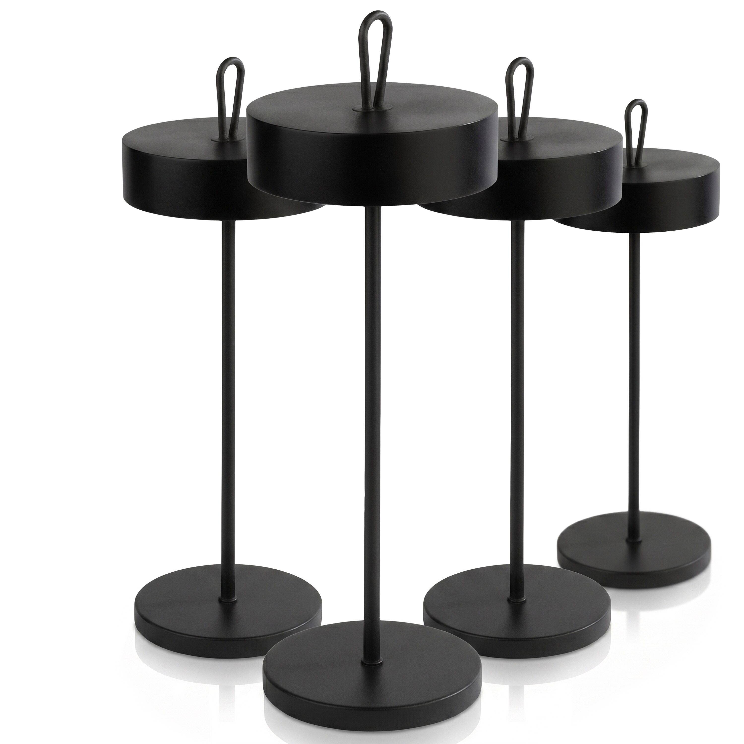 (4 pièces) Lampe de table – CLEO – dimmable en 3 niveaux – Ø 120 mm – Noir