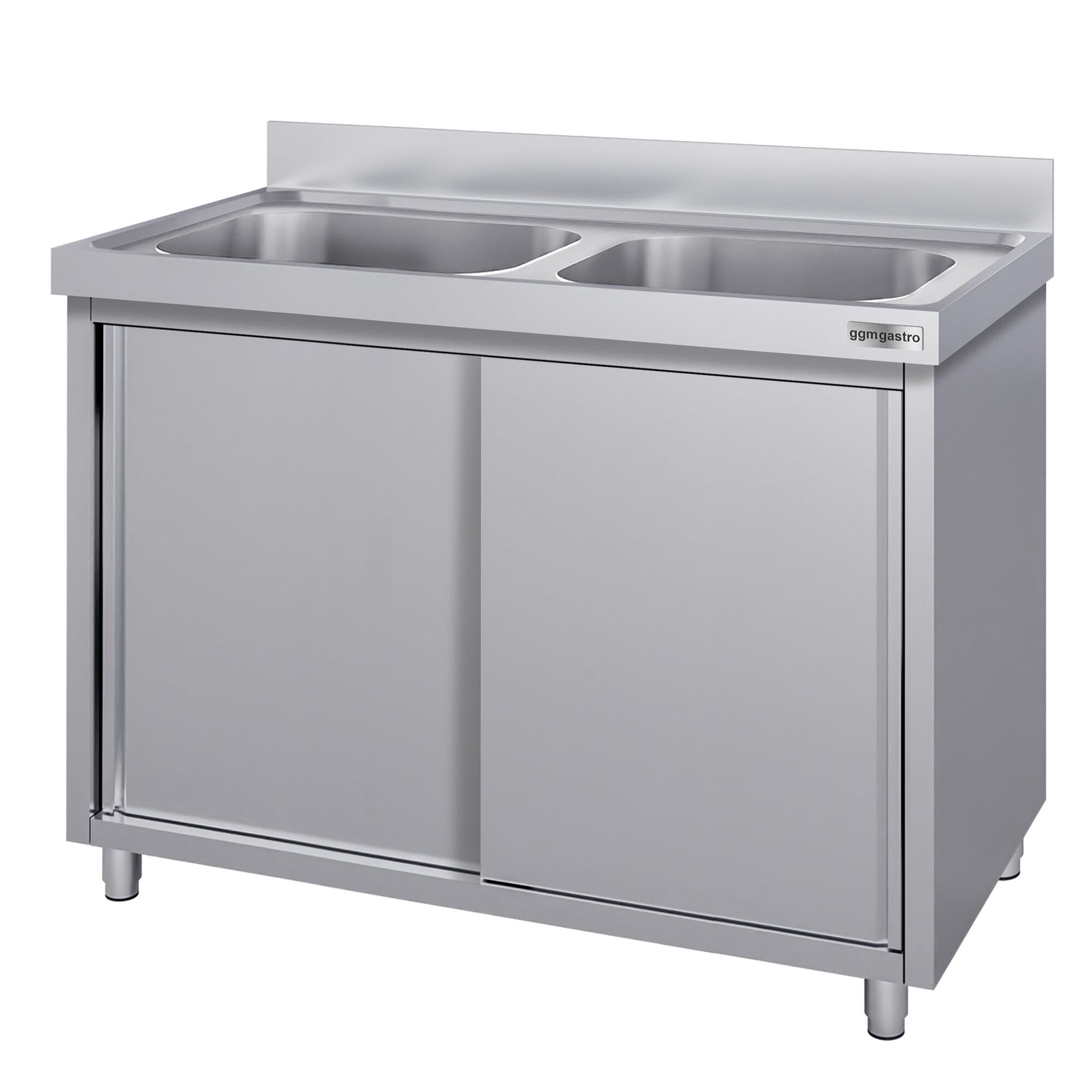 Meuble évier ECO - 1200 x 700 mm - avec 2 bacs au centre