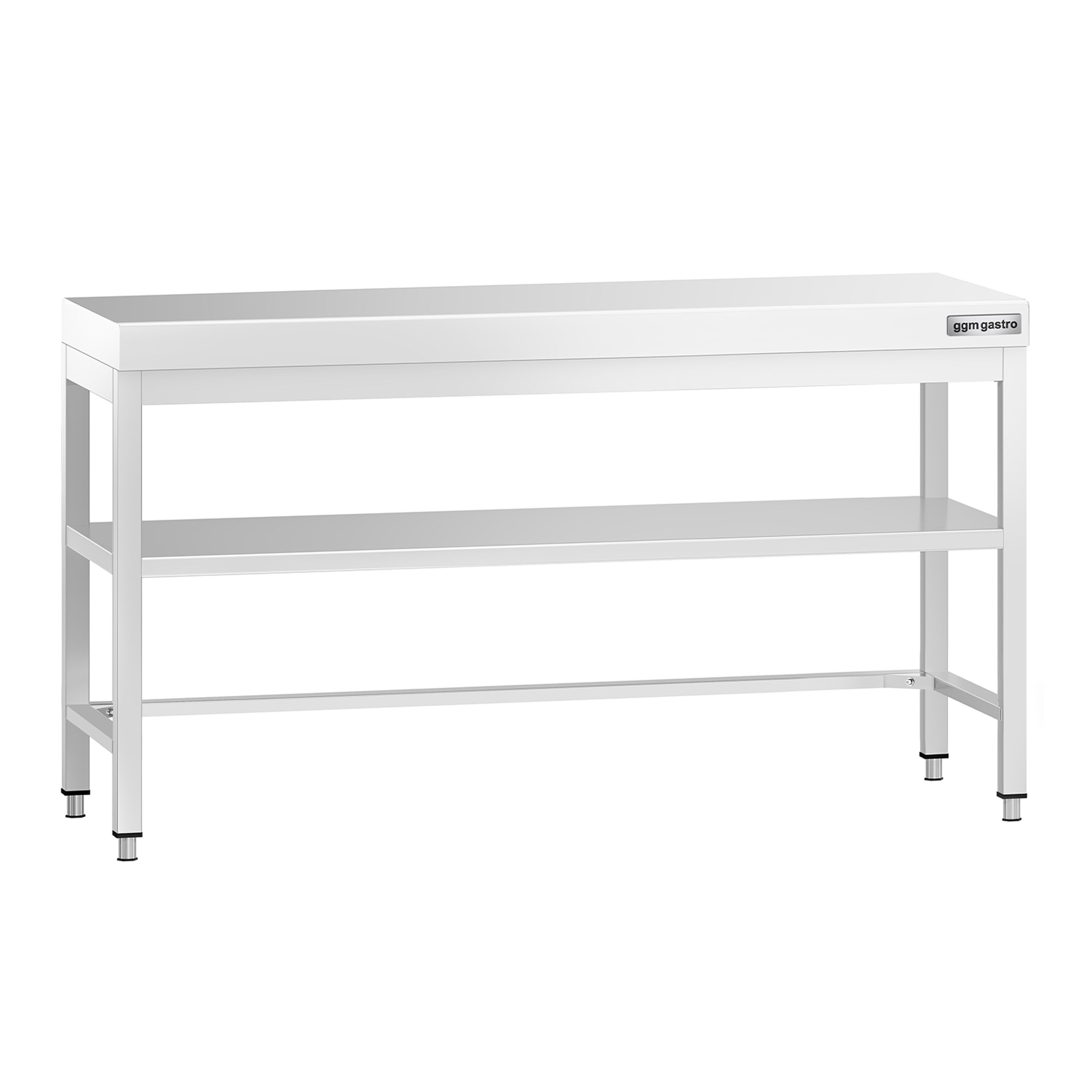 Table de travail en inox PREMIUM – 1600x700 mm – avec tablette inférieure et renforts