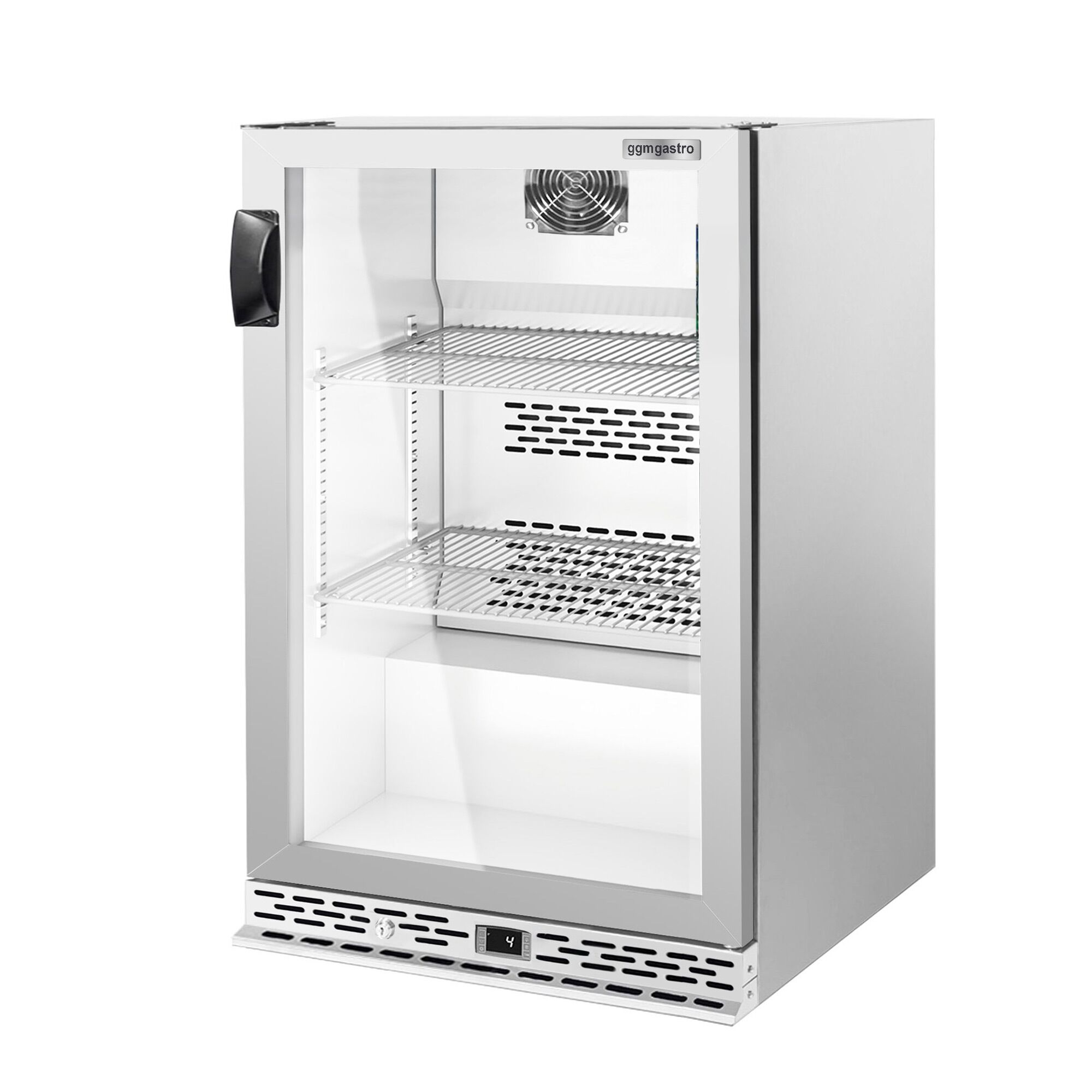 Réfrigérateur de bar – 600 mm – 125 litres – avec 1 porte vitrée battante – en inox
