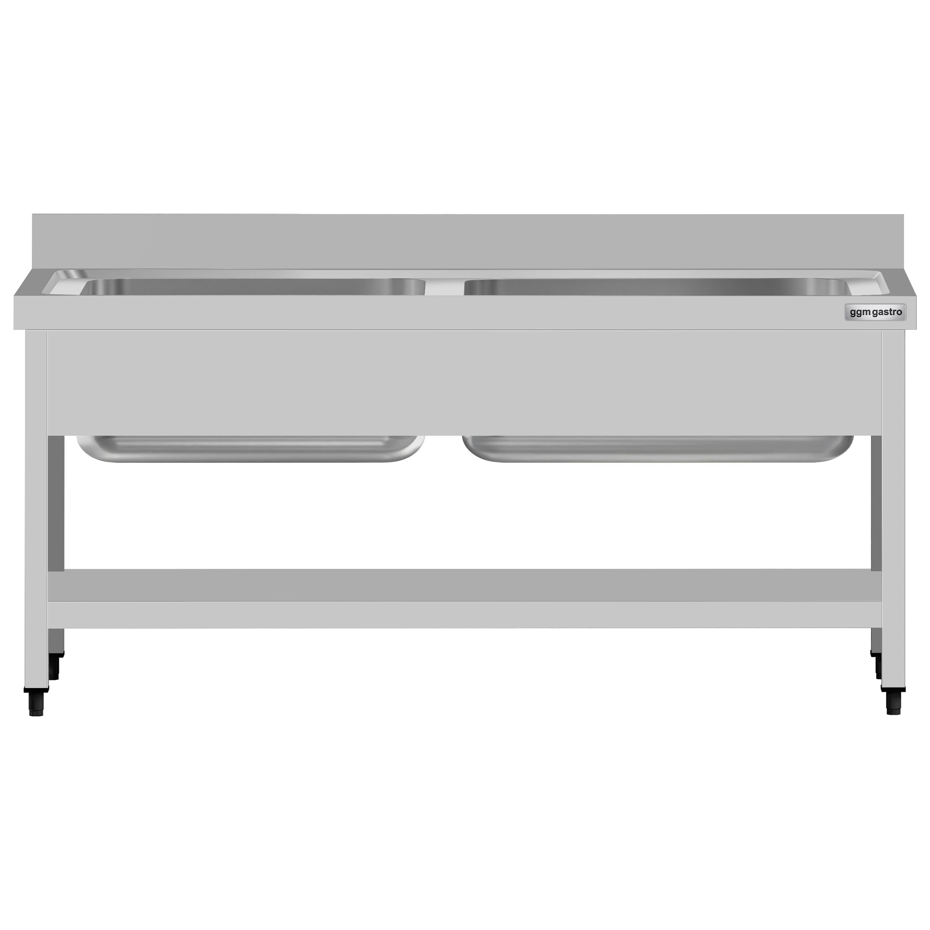 Topfspültisch ECO - 1600x700mm - mit Grundboden & 2 Becken