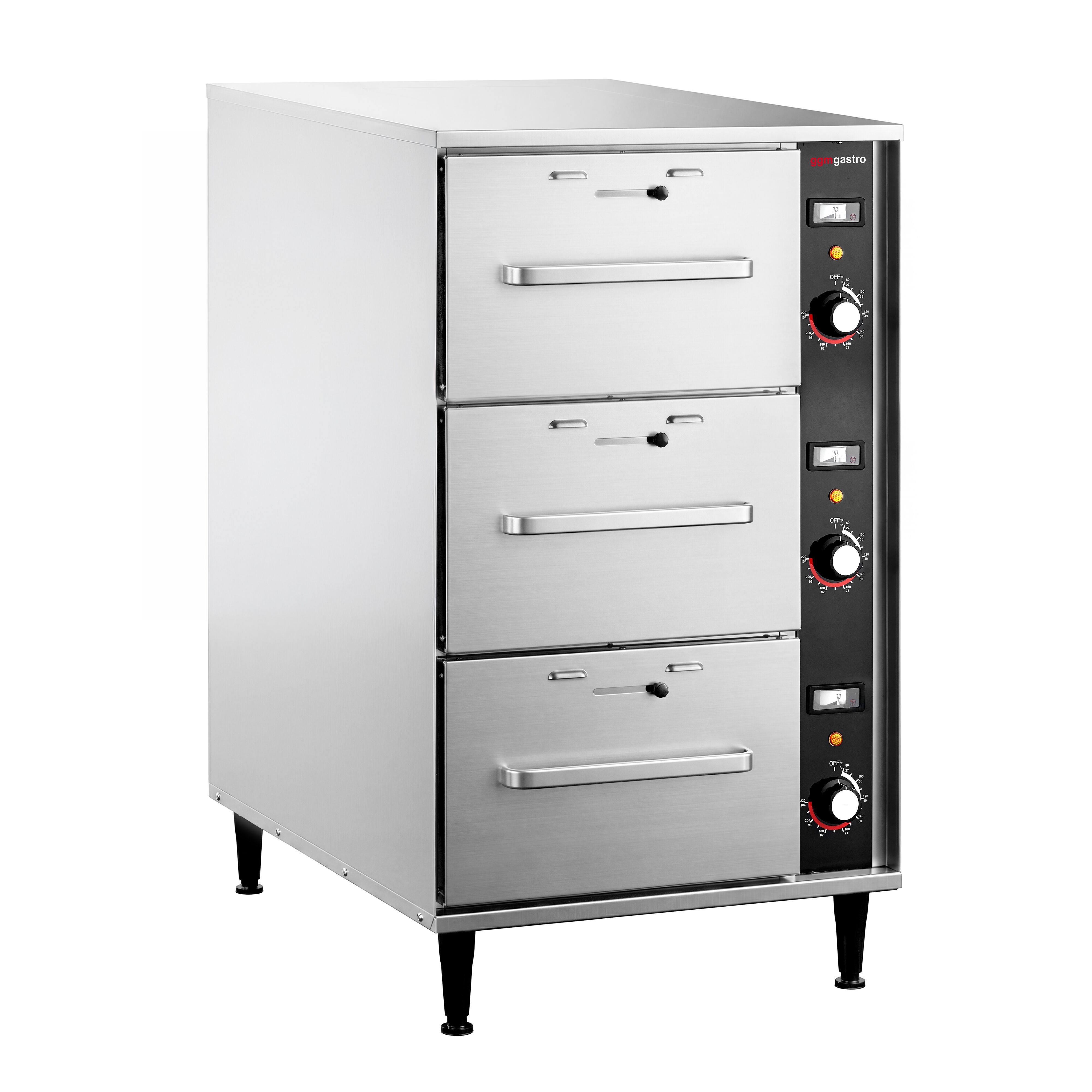 Commercial Heated Cabinet – with 3 Drawers – Separate Temperature Control