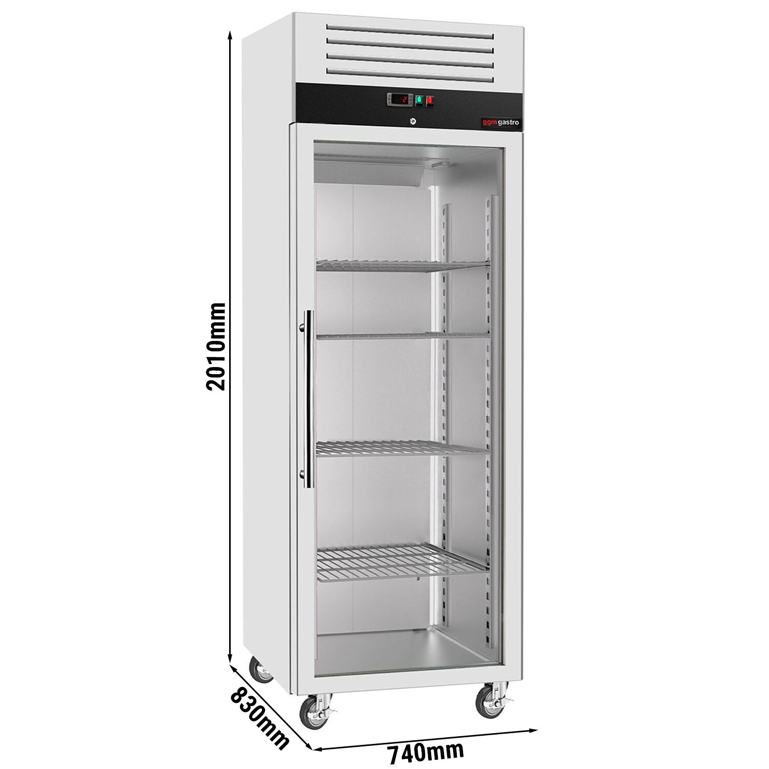 Armoire réfrigérée positive en acier inoxydable ECO – GN 2/1 – 700 litres – avec 1 porte vitrée