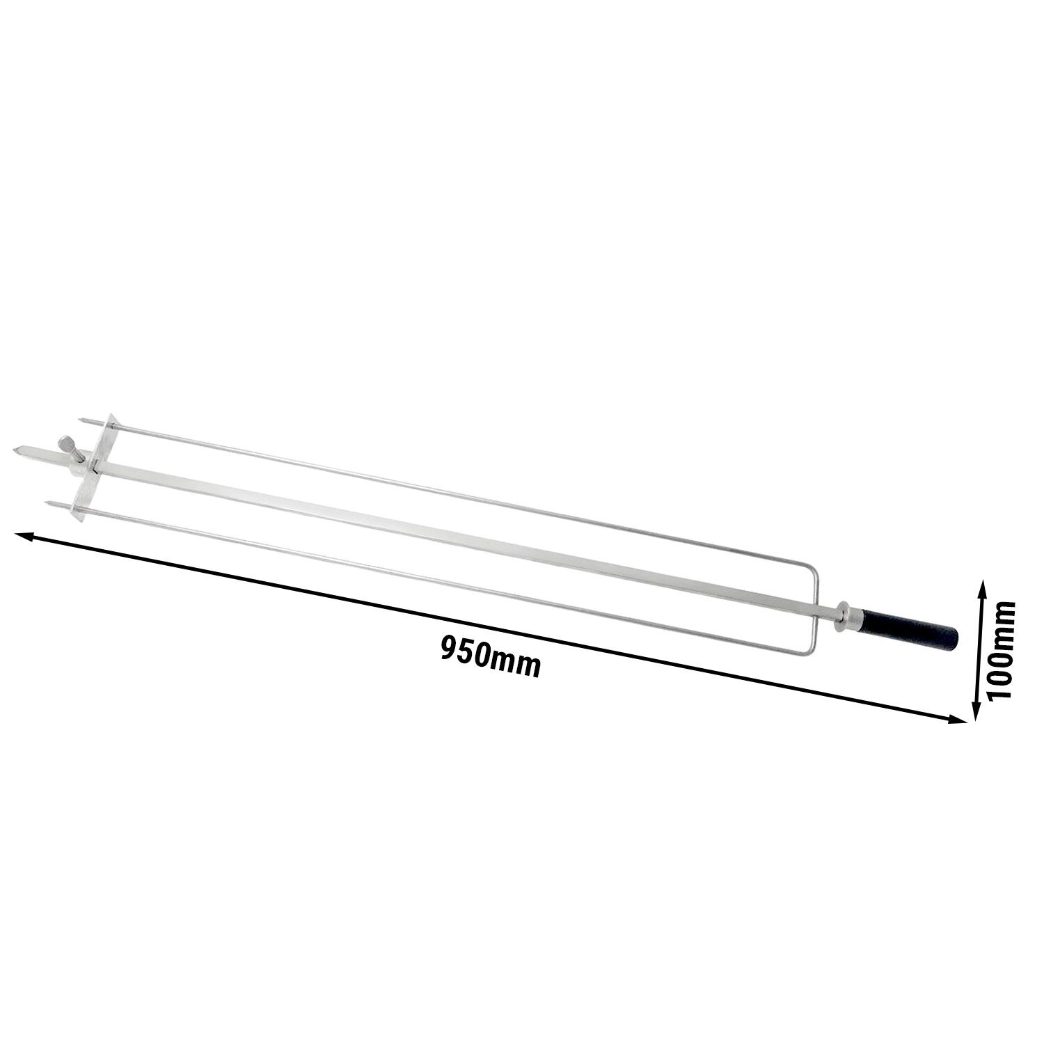 Brochette pour rôtissoire à poulets - 950x100x30mm - 5 poulets - Inox - compatible avec série GHGK