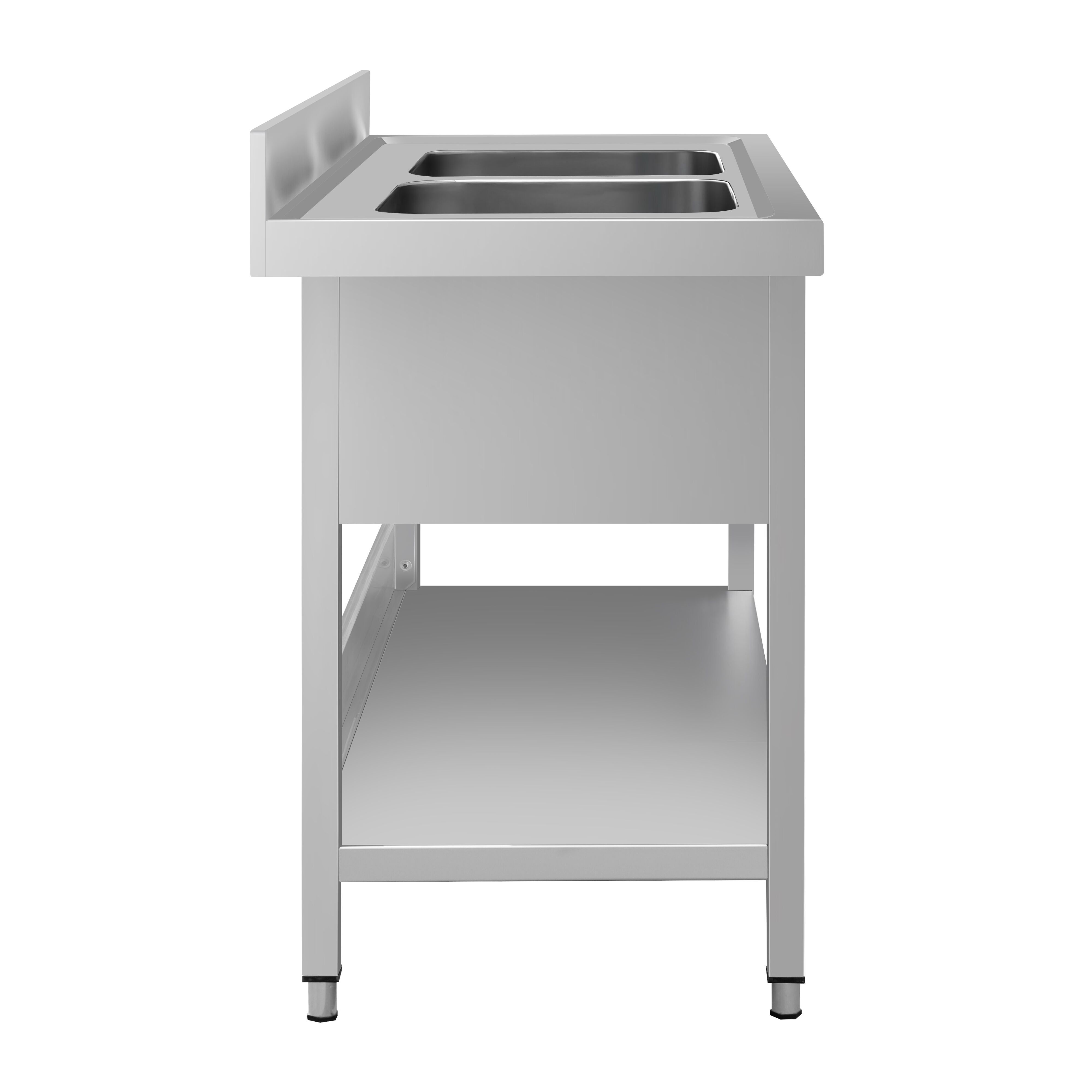 Spültisch ECO - 1000x700mm - mit Grundboden - mit 2 Becken mittig