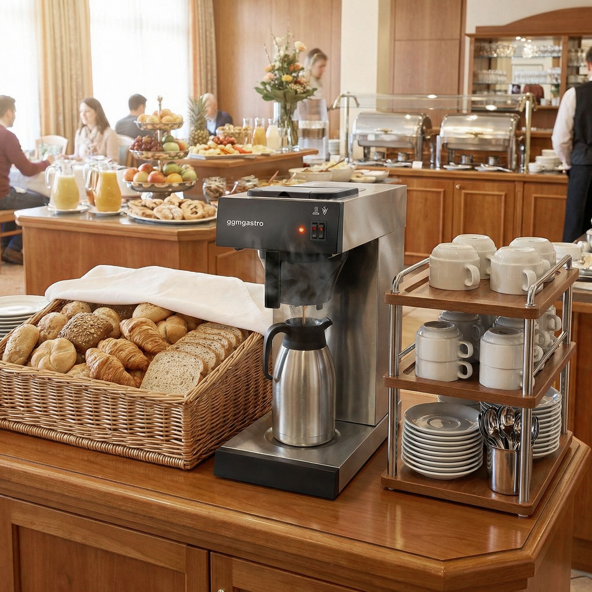 Commercial Filter Coffee Machine - 2.0L - 1.4 kW - with manual fill & hot plate - incl. 1 thermal flask