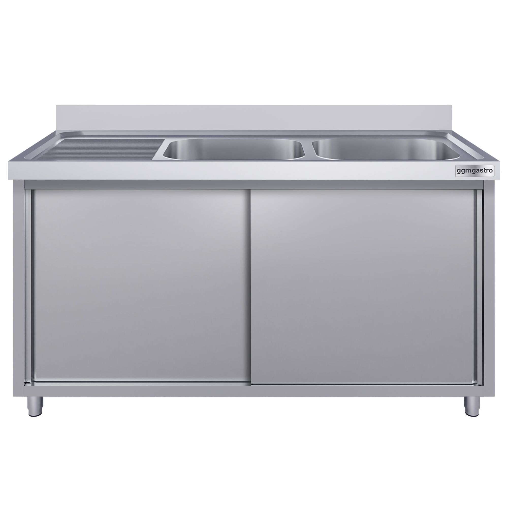 Meuble évier ECO - 2000 x 700 mm - avec 2 bacs à droite