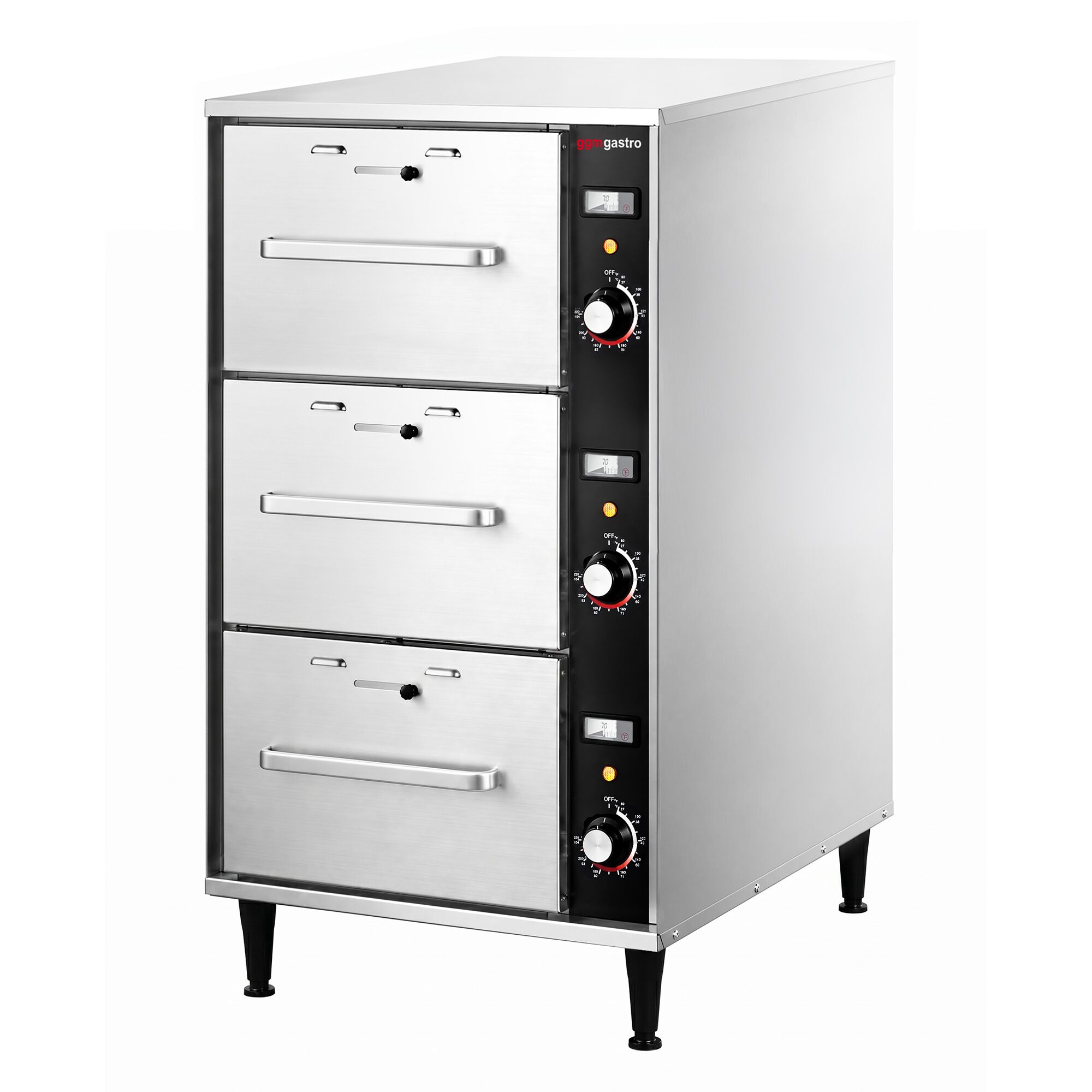 Commercial Heated Cabinet – with 3 Drawers – Separate Temperature Control