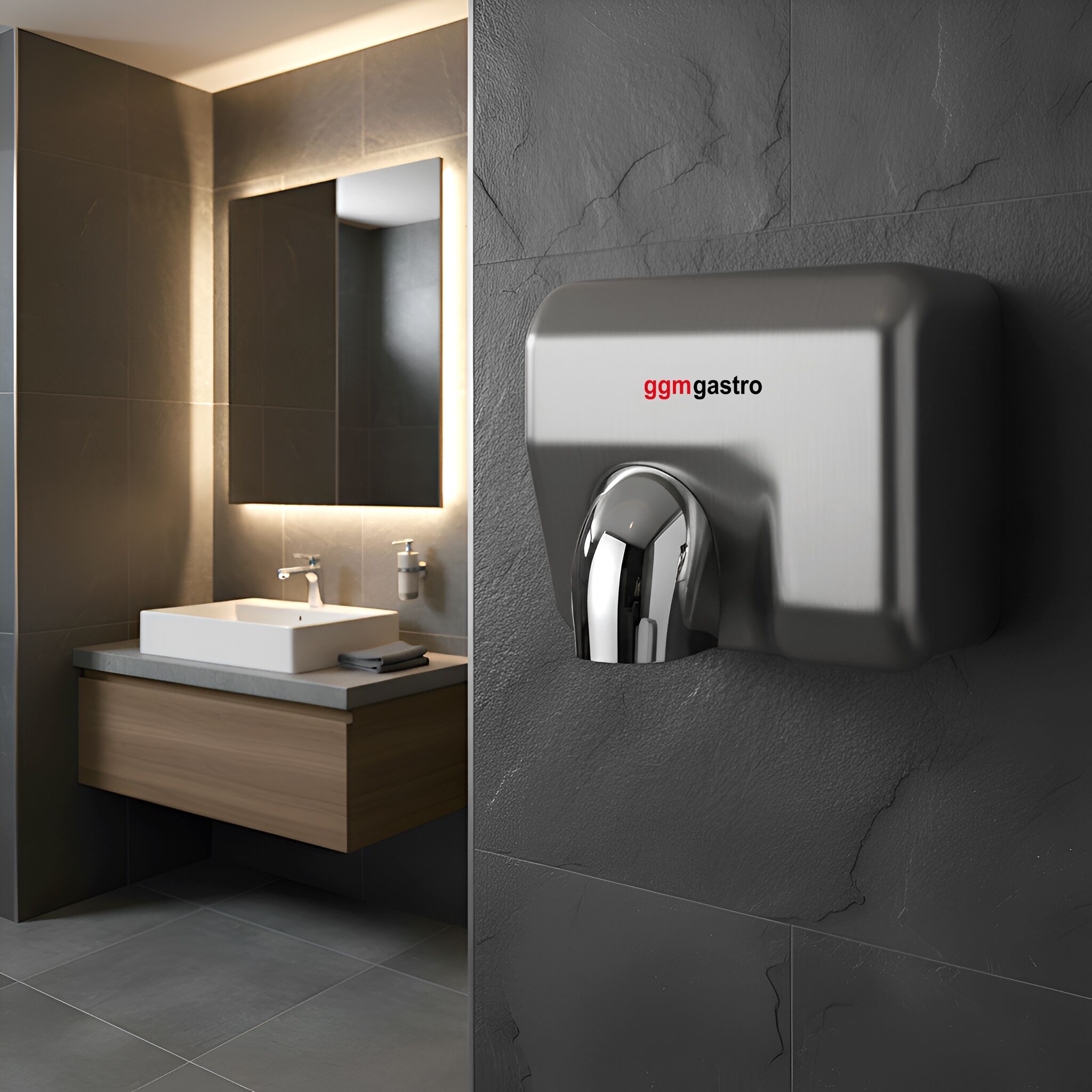 (2 pcs) Sèche-mains avec capteur - Acier inoxydable brossé