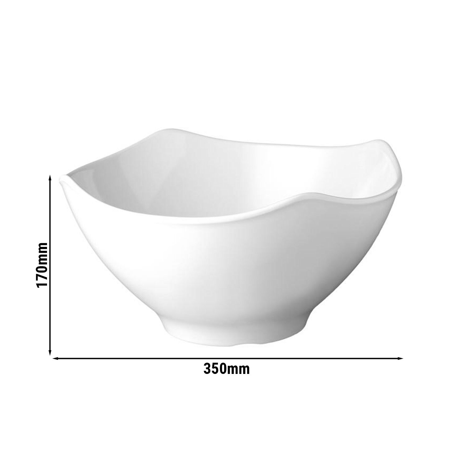 (6 pcs) Coupe - GLOBAL BUFFET - Mélamine - 6L - carré - 350x350mm - Profondeur : 170mm - Blanc