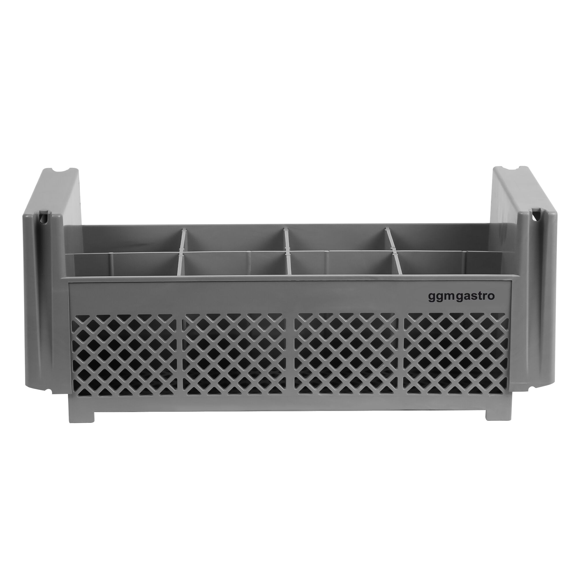 Panier à couverts - 450x200x200mm - 8 compartiments - Gris