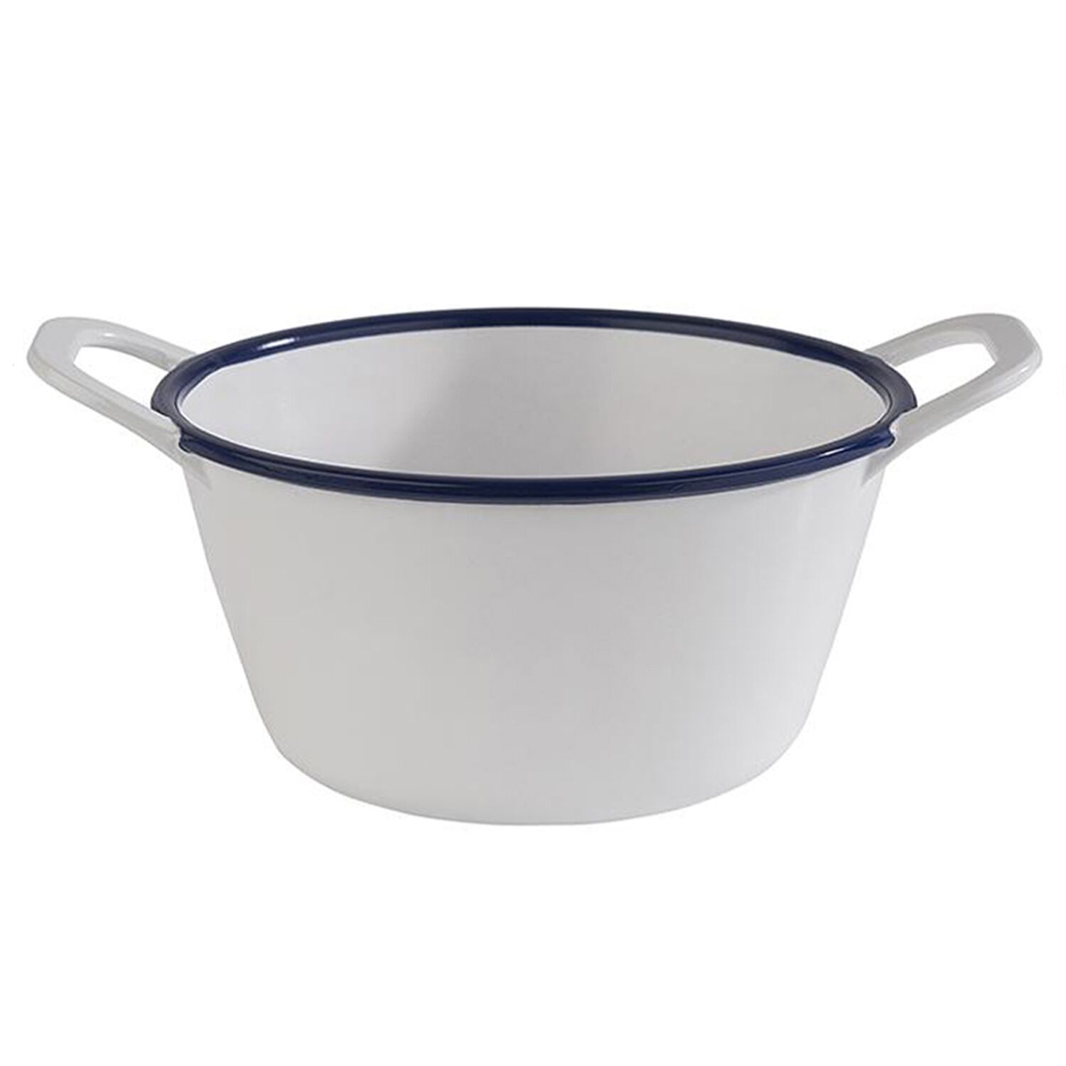 (6 pcs) Coupe - ENAMEL LOOK - Mélamine - 300ml - rectangulaire - avec poignées - lot de 6 - 150x115mm - Profondeur : 65mm - Blanc/Bleu