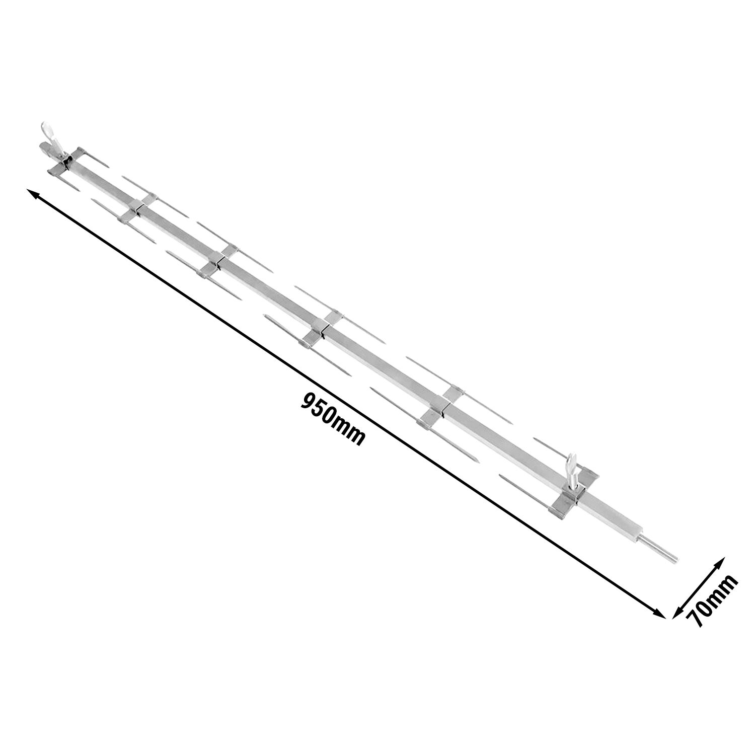 Stainless Steel Skewer Spit for Chicken Grills - 70x950x80mm - compatible with GHKM318-B, GHKM424-B, GHKM636-B, GHKM848-B, GHKM16-B, GHKM212-B, EHKM16-B, EHKM212-B, EHKM318-B, EHKM424-B