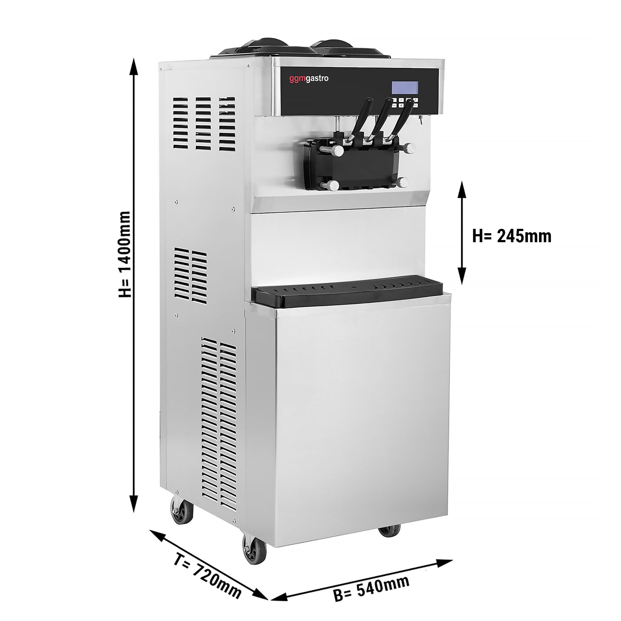 Soft ice cream machine - 26-30 litres/h - 2.1 kW - for 3 flavours (2 & Mix function)