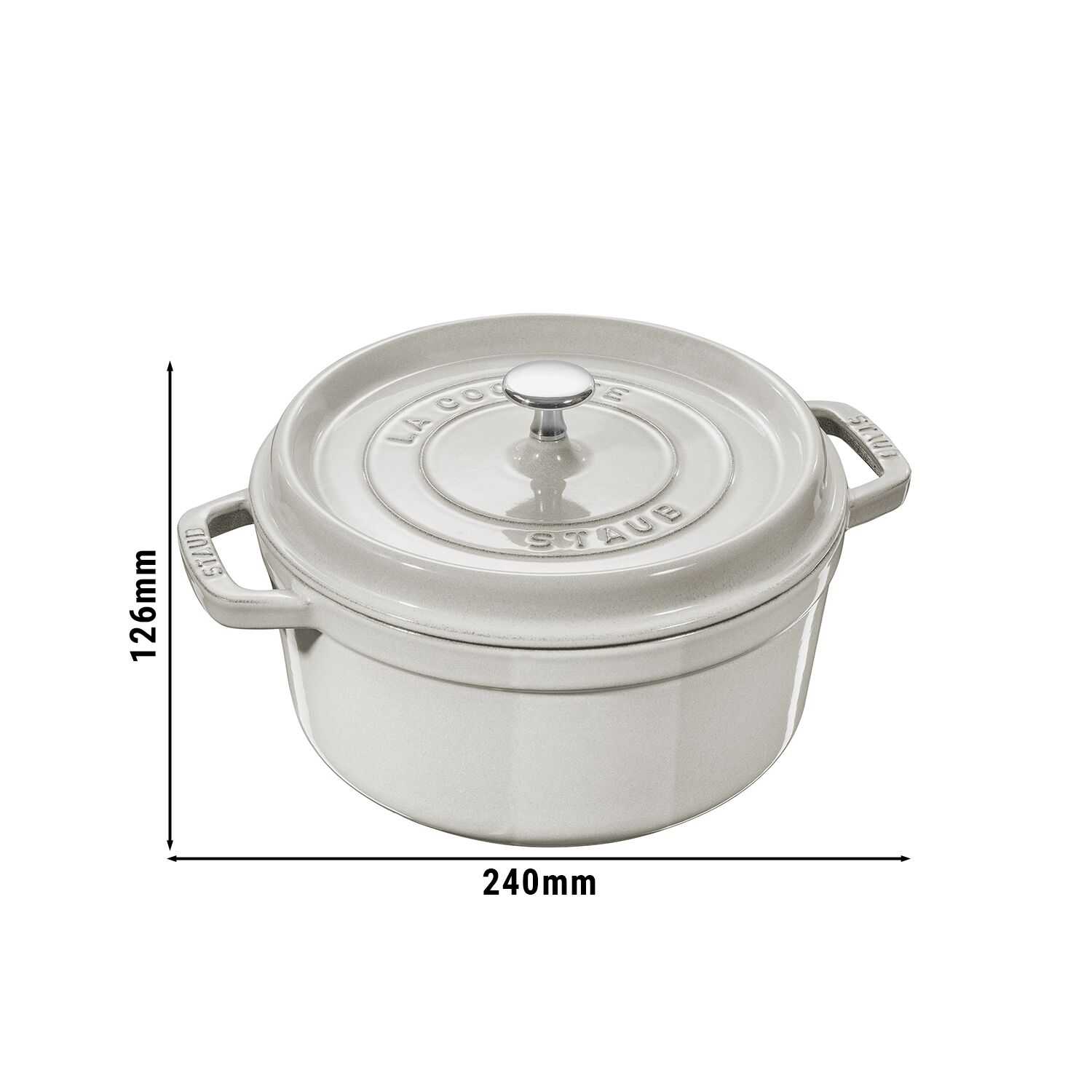 STAUB | LA COCOTTE - Cocotte - Ø 180mm - gjutjärn - vit tryffel