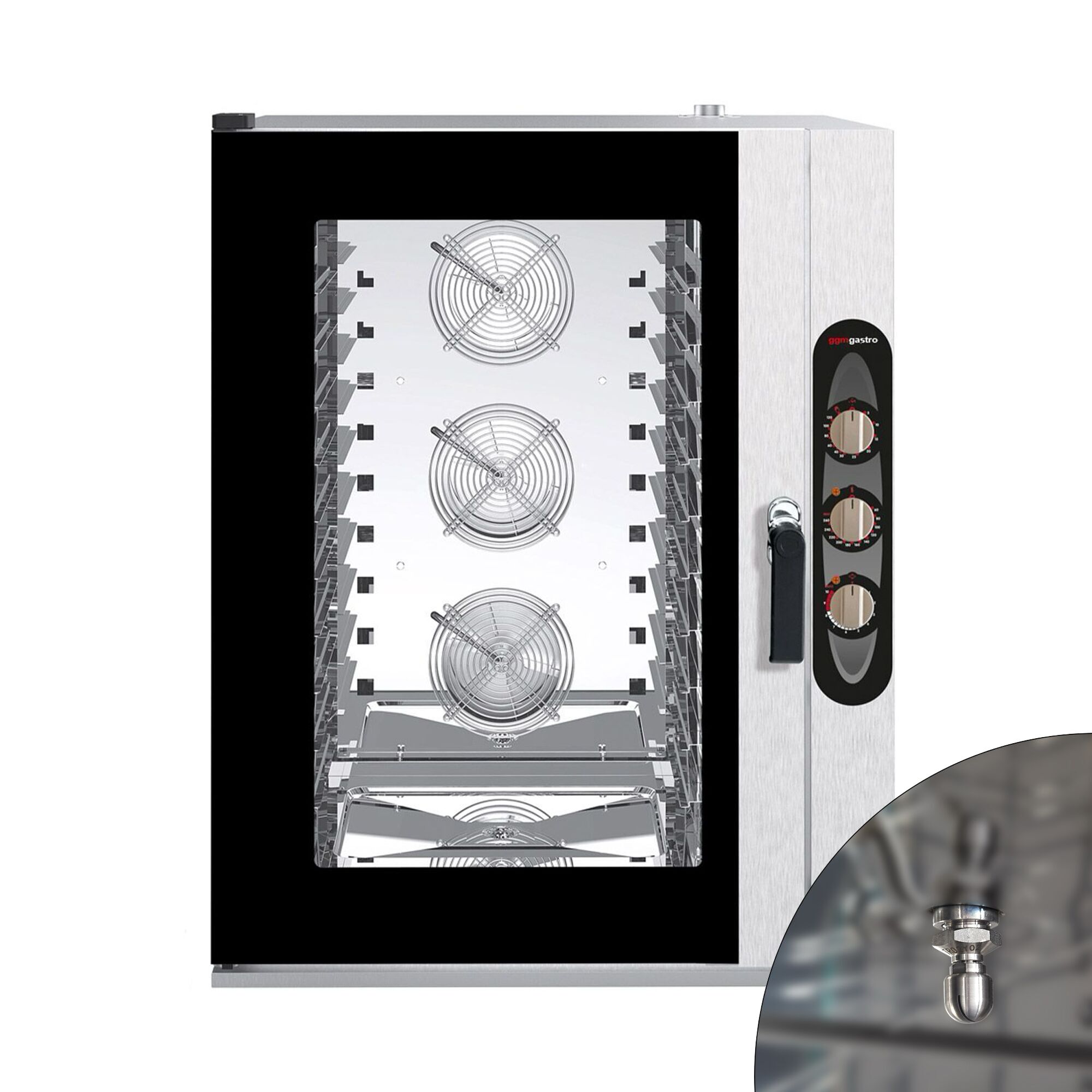 Bakery-Electric Commercial Combi Oven - Manual Controls - 10x EN 600x400 - incl. Mounting brackets for 10x EN 600x400 trays