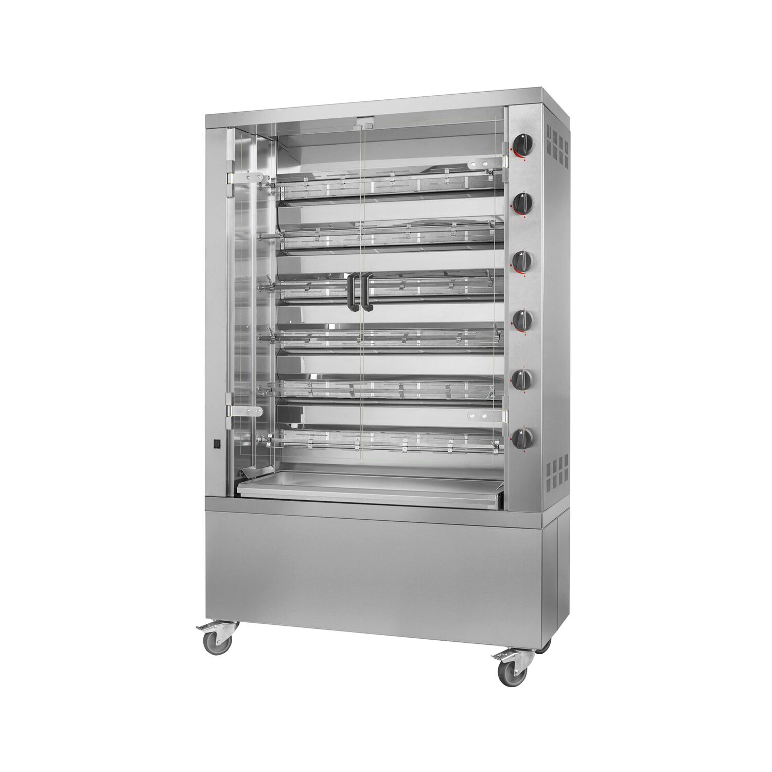 Gaz Rôtissoire à poulets Verticale - 6 broches pour jusqu’à 36 poulets - 35,3kW