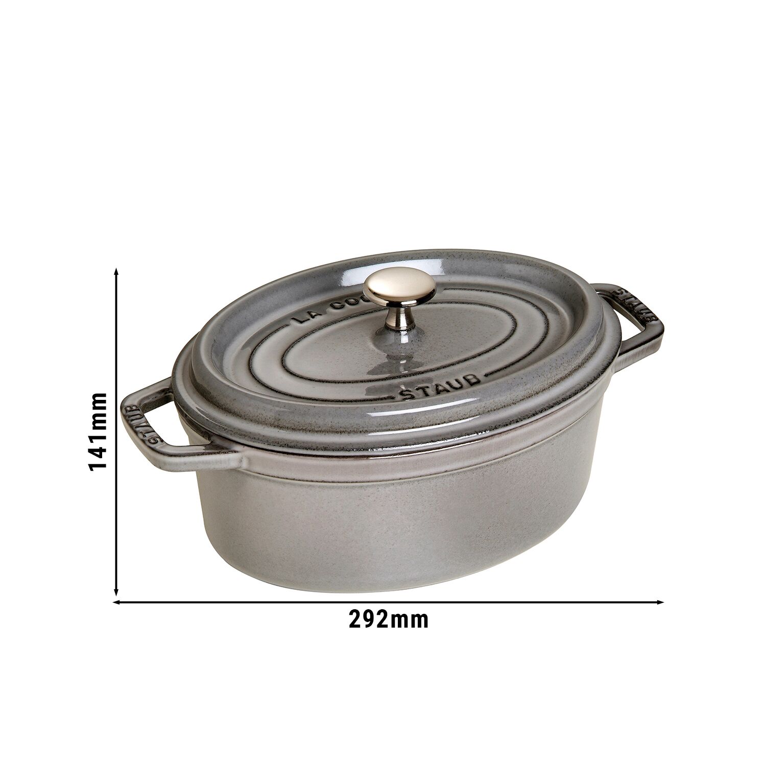 STAUB | LA COCOTTE - Cocotte - oval - 230mm - Gusseisen - Graphit-Grau